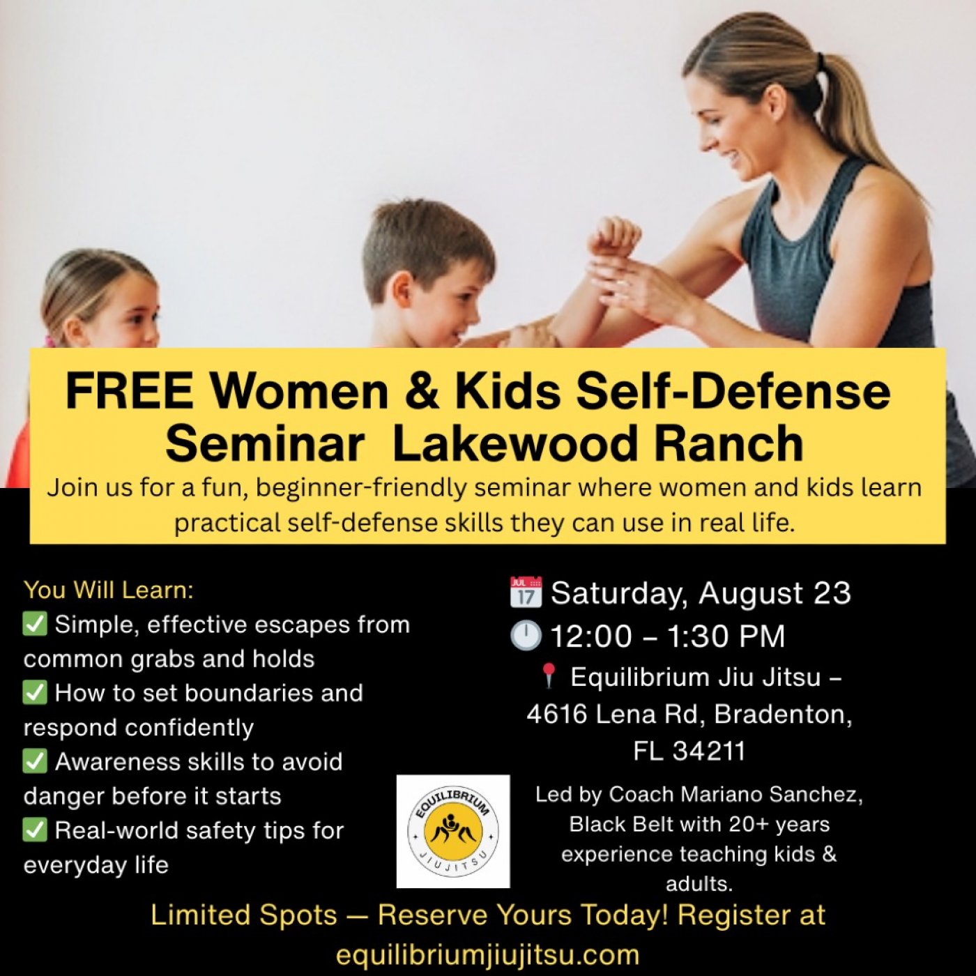 FREE Women & Kids Self-Defense Seminar