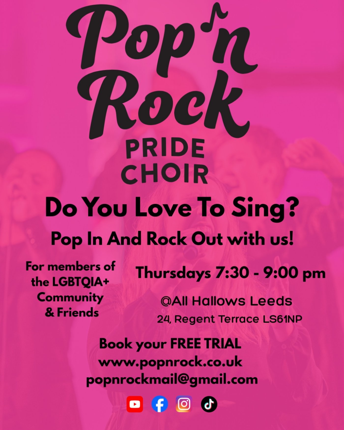 Pop n Rock Pride Choir Prosecco Launch