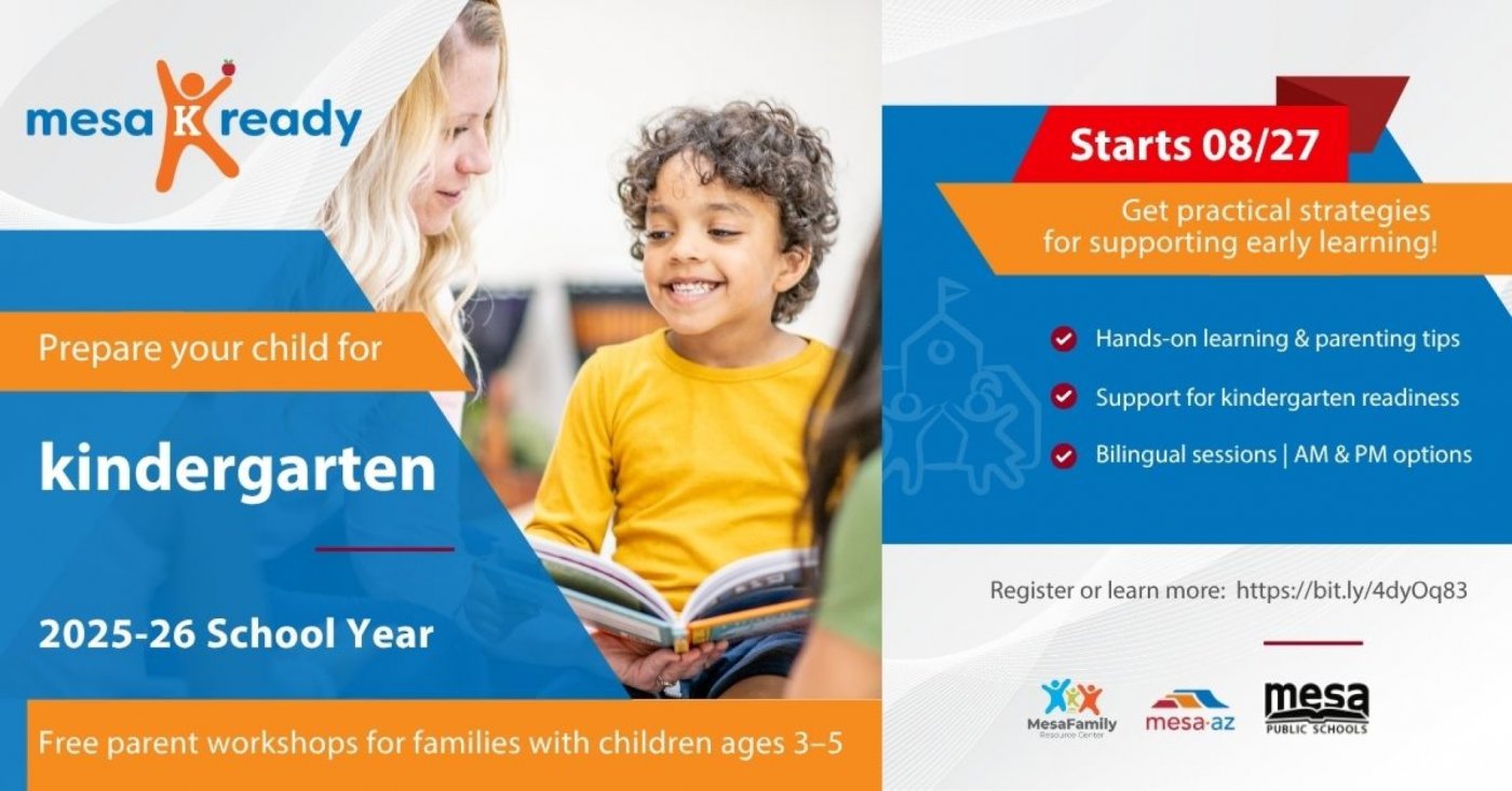 Join our next Mesa K-Ready Parent Training Session on Wednesday, August 27!