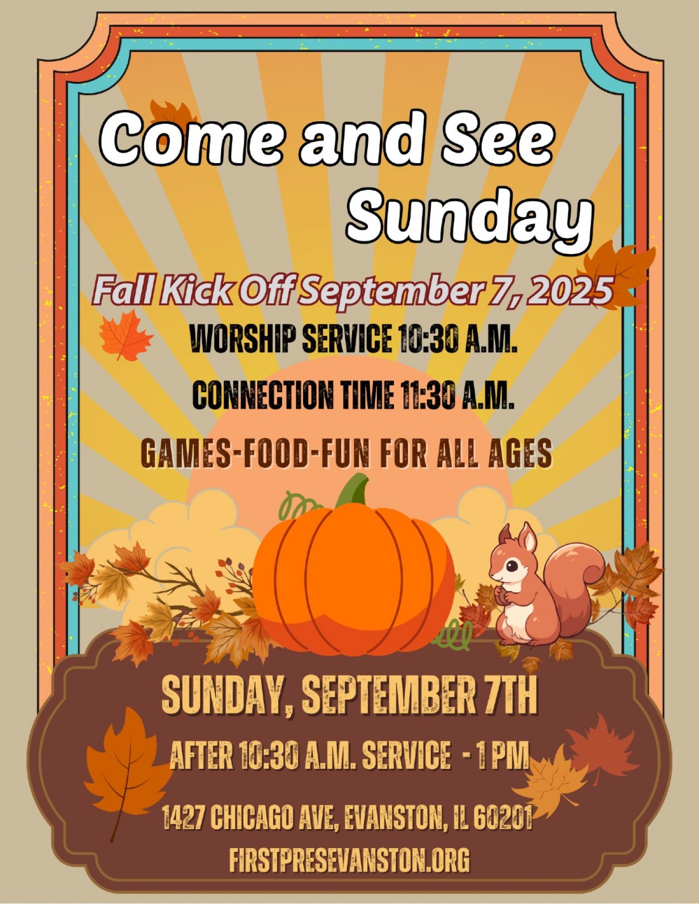 Come & See Family Fall Kickoff - First Pres Evanston