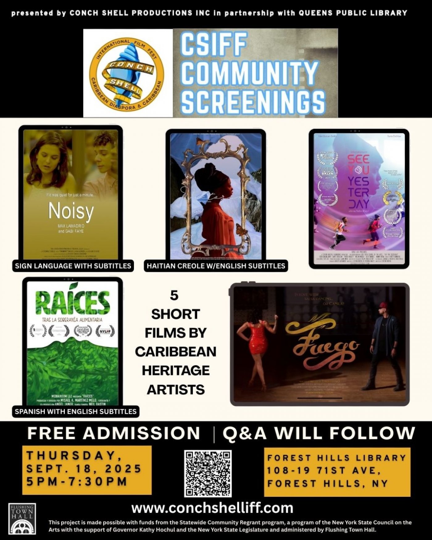 FREE Film Screening at Forest Hills Library Featuring Award-Winning Caribbean Heritage Filmmakers
