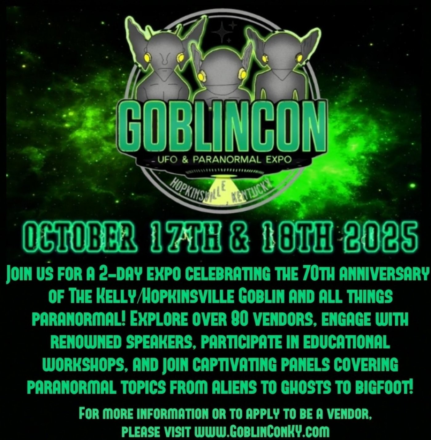 Bell Witch Presentation and Book Signing Booth at GoblinCon UFO & Paranormal Expo 2025