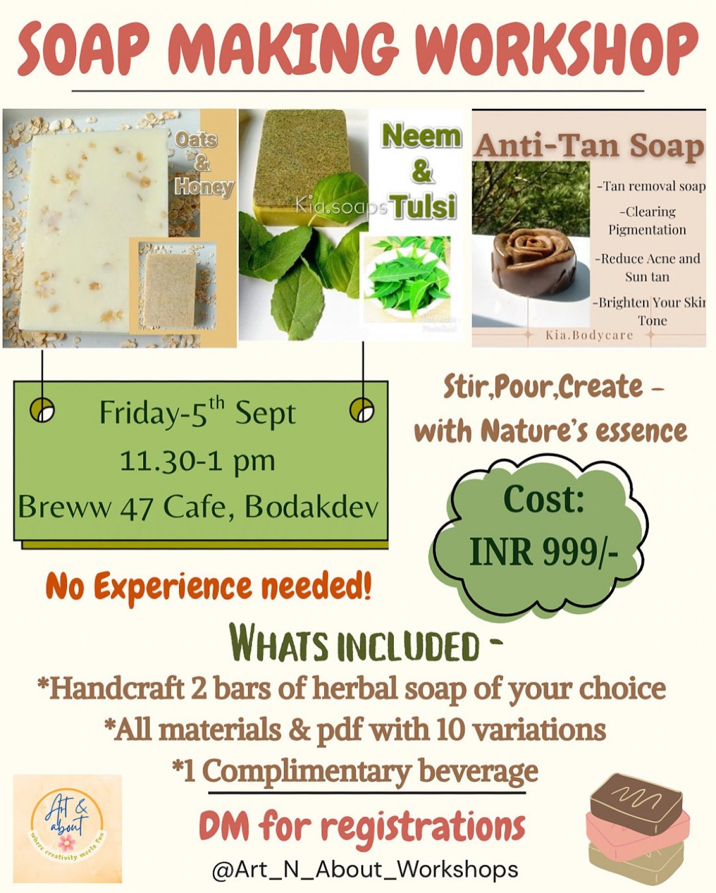 Make your Own Bars - the Soap Edition - Anti-tan to Scrub Soap - Choose your style!