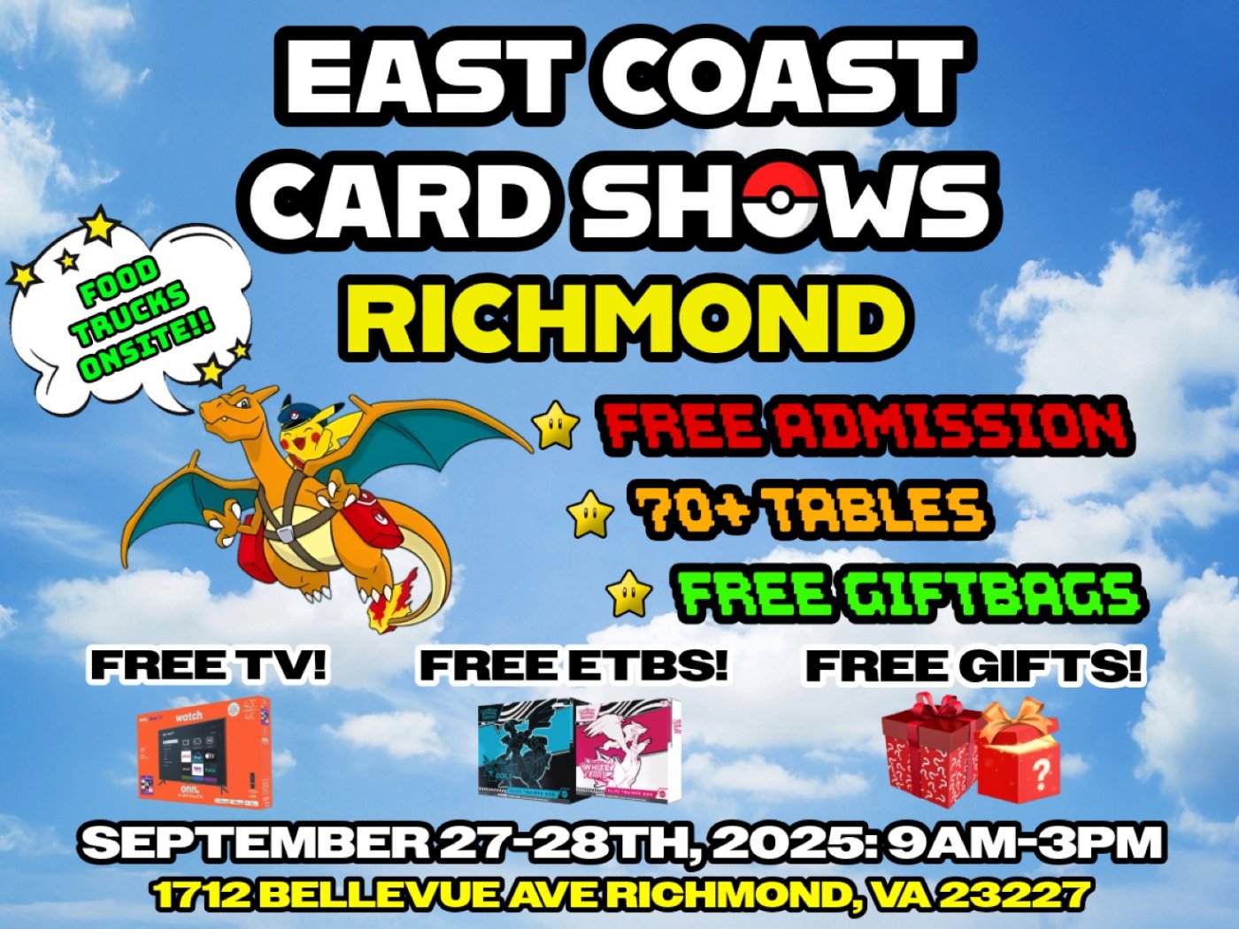 FREE Pok\u00e9mon & Sports Card Show \u2013 Richmond, VA \u2013 September 27-28, 2025