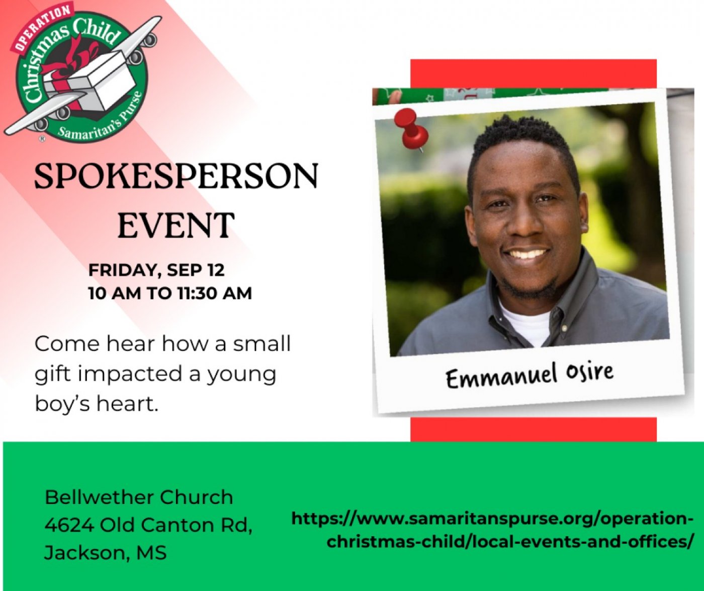 Operation Christmas Child Spokesperson Event
