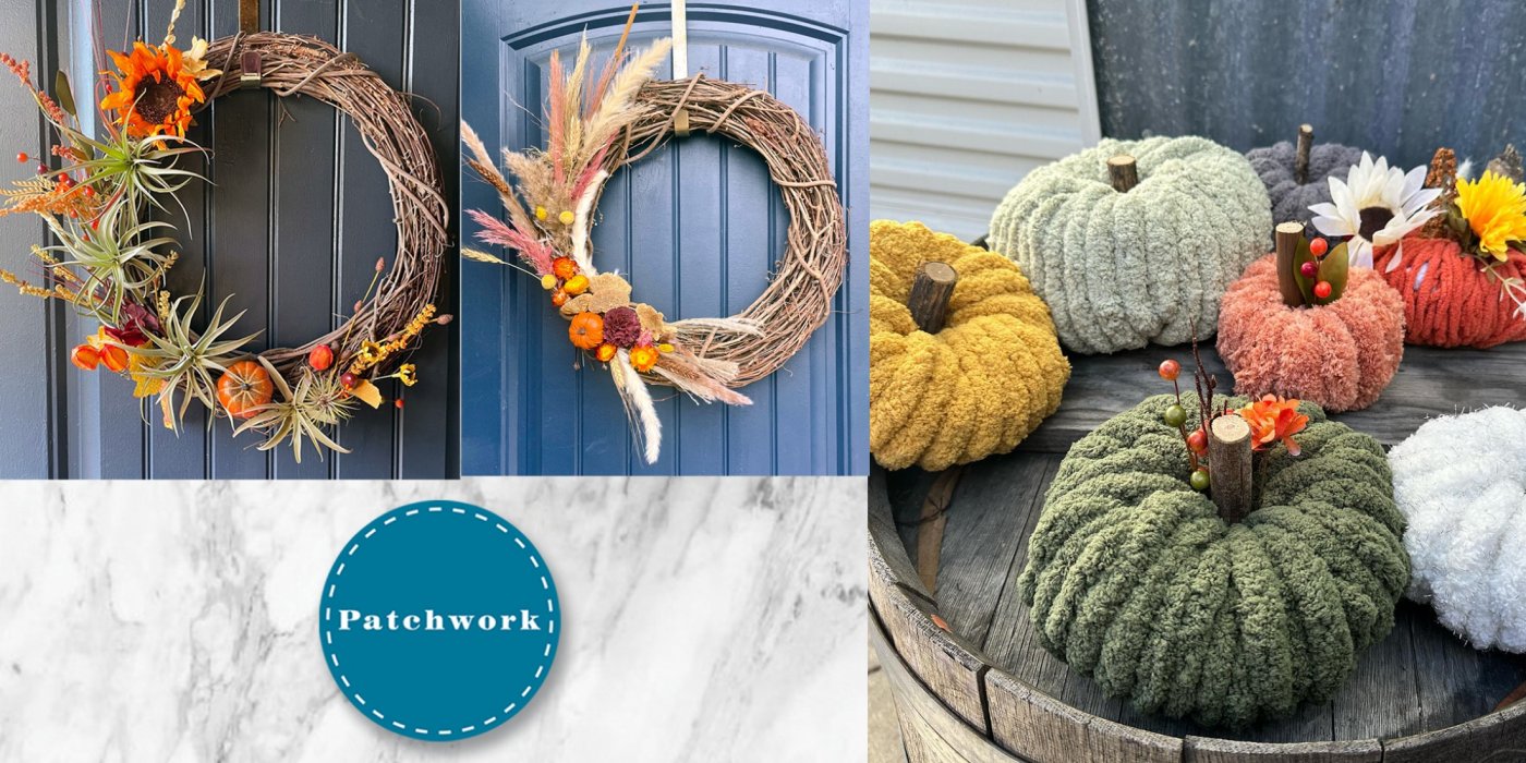 Patchwork Presents Fall Fun DIY Wreaths and Pumpkins!