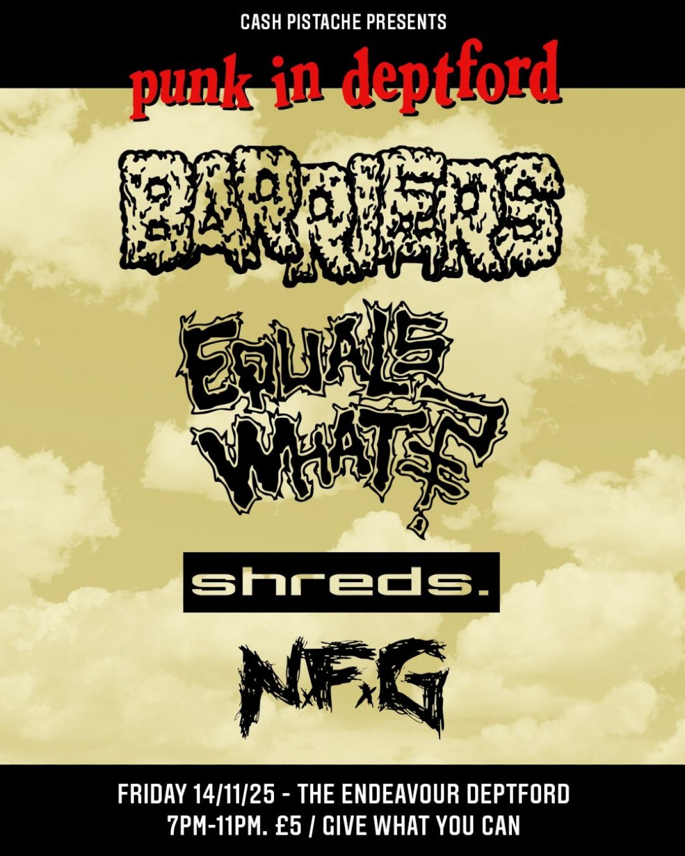 Barriers + Equals What + Shreds. + NxFxG 