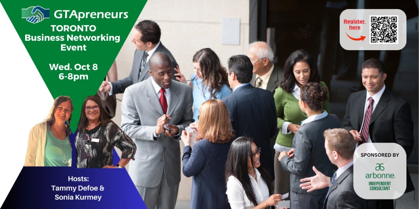 GTApreneurs October 8 Downtown Toronto Business Networking Event