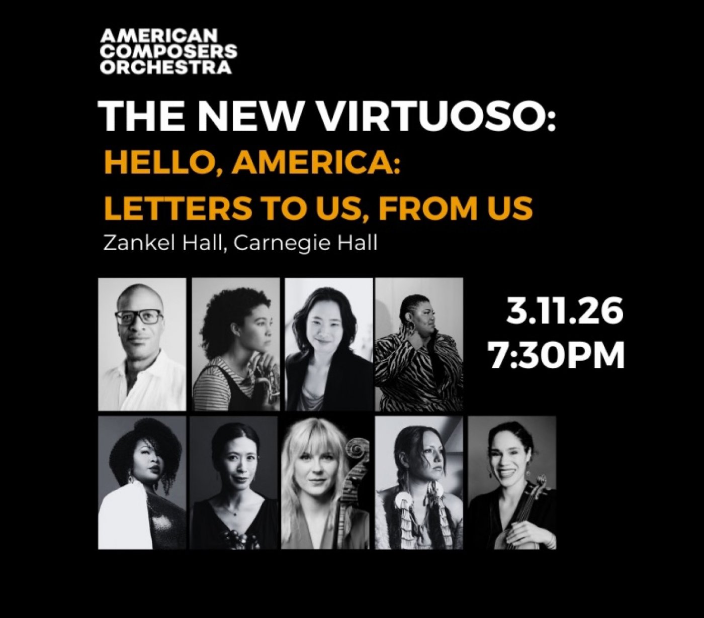 American Composers Orchestra: Hello, America: Letters to Us, from Us at Carnegie Hall