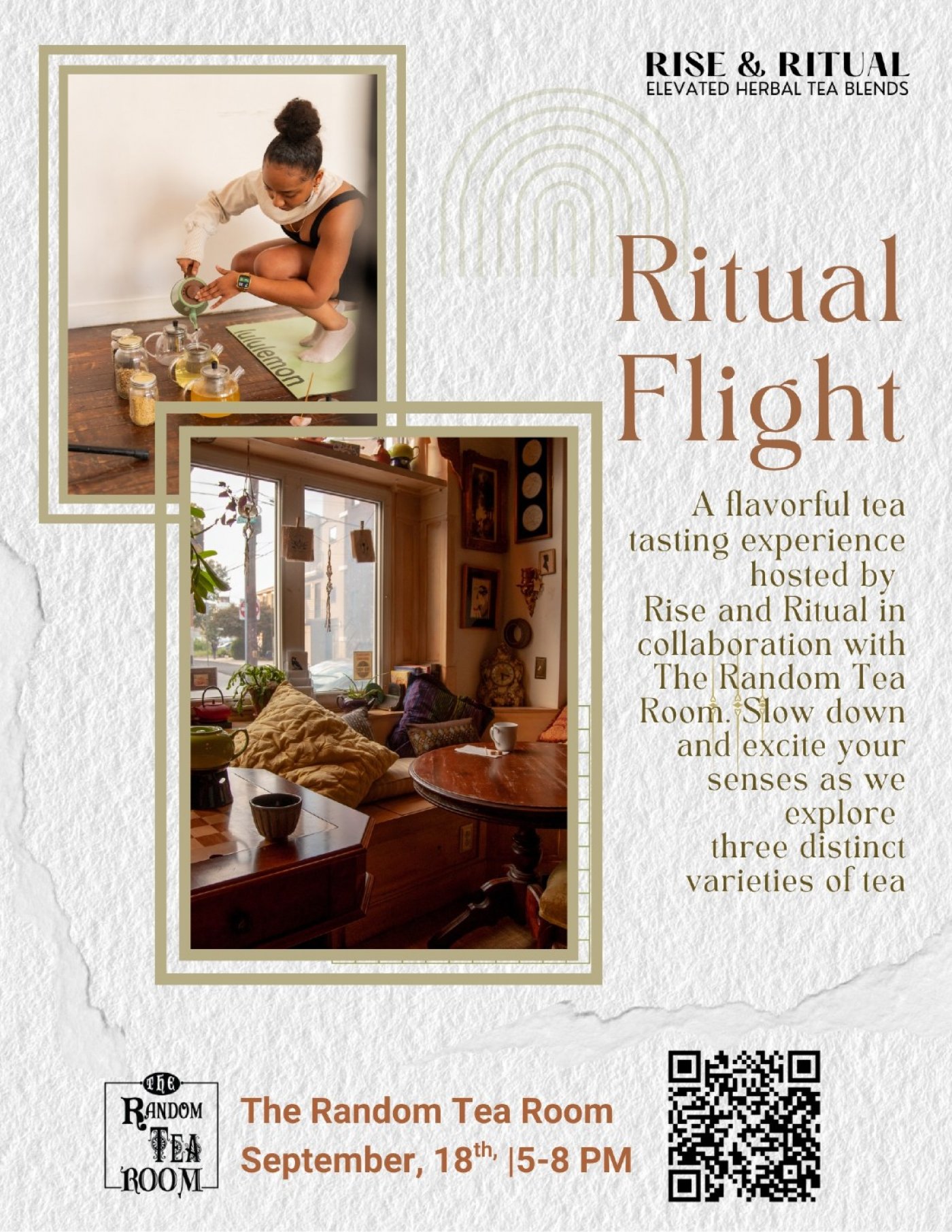 "Ritual Flight" a tea tasting experience hosted by Rise and Ritual