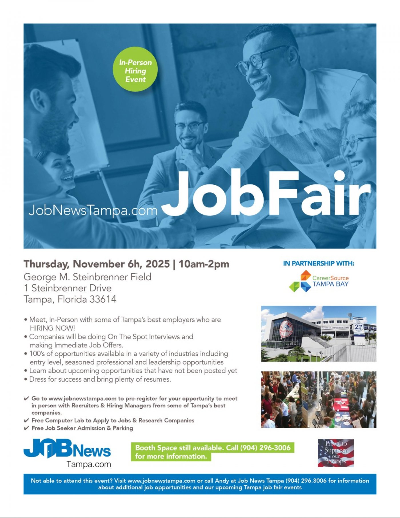 TAMPA JOB FAIR - ** Local Companies Hiring for 100's of JOBS **