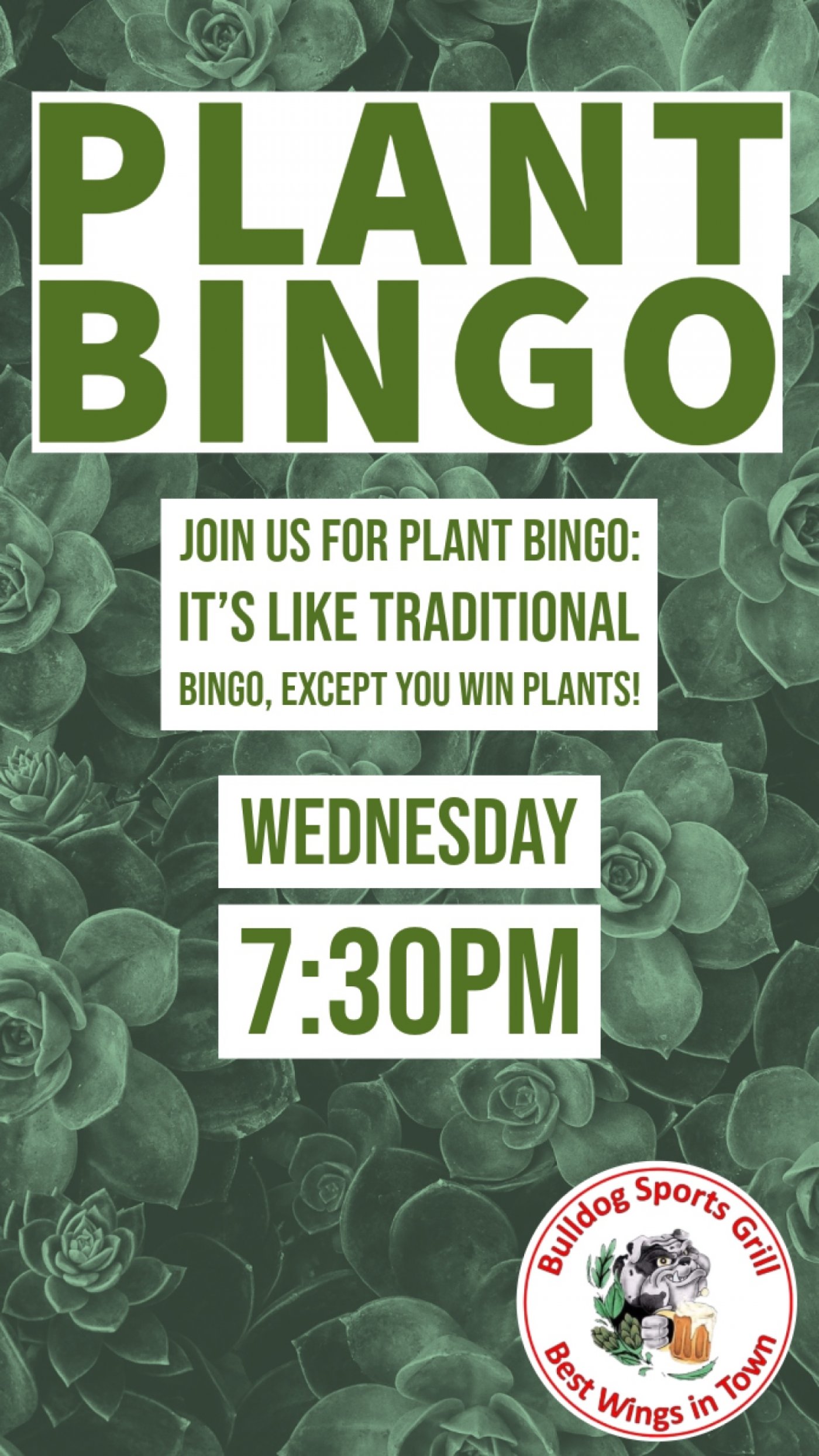 PLANT BINGO AT BULLDOG!