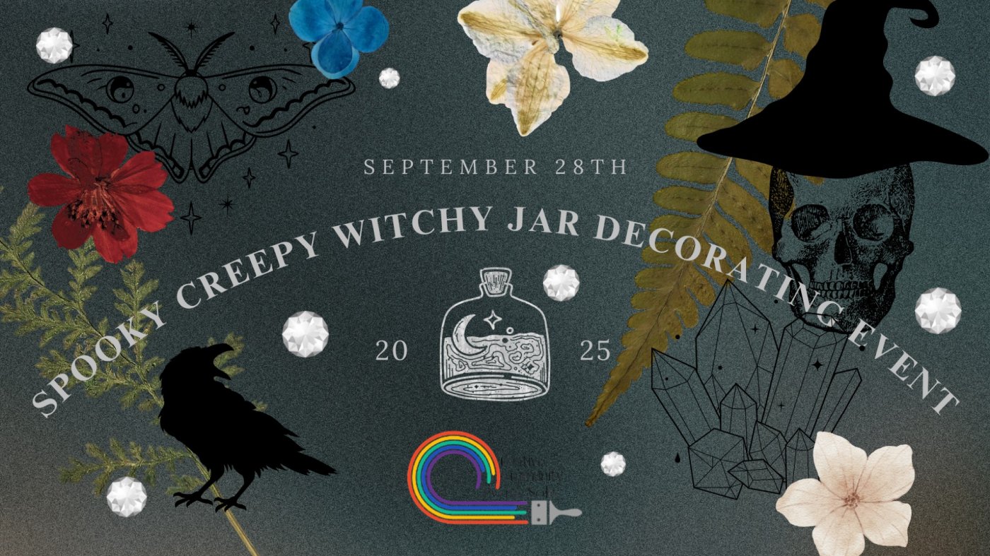 spooky creepy witchy jar decorating event.