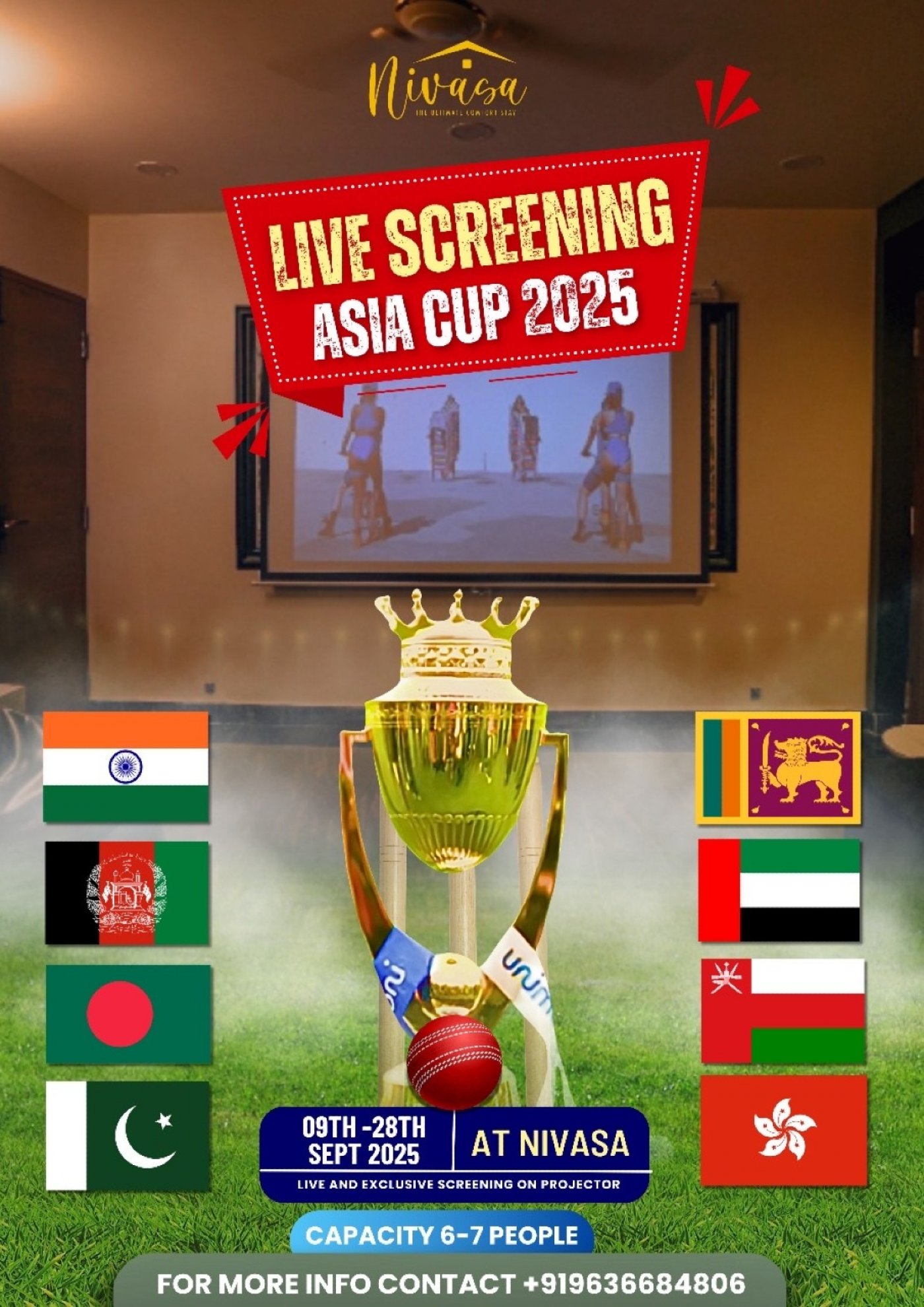 Live Asia Cup Screening at Nivasa