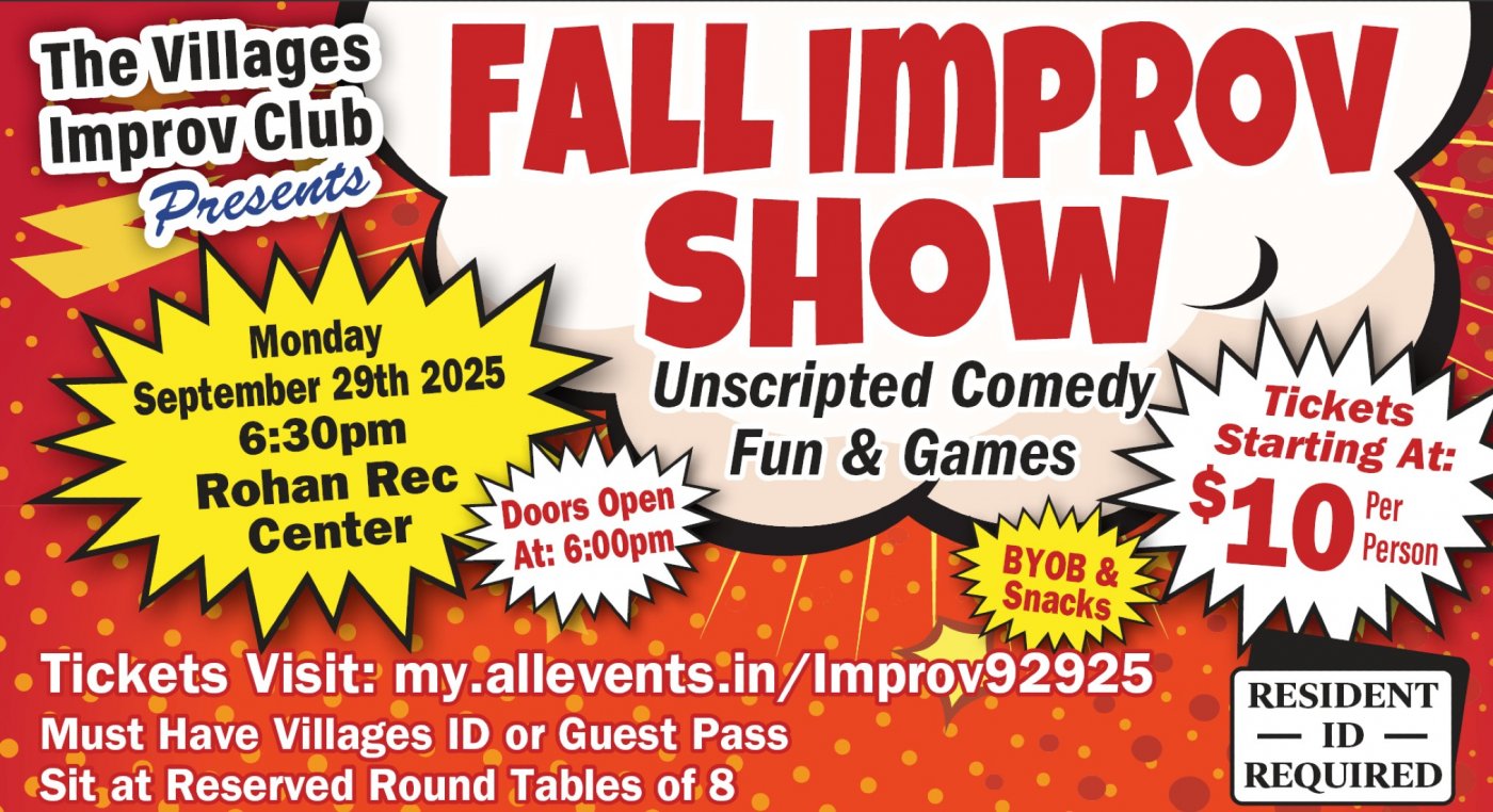 Fall Improv - Fun & Games - ONLY 15 Seats Left Monday September 29 at 6:30 PM