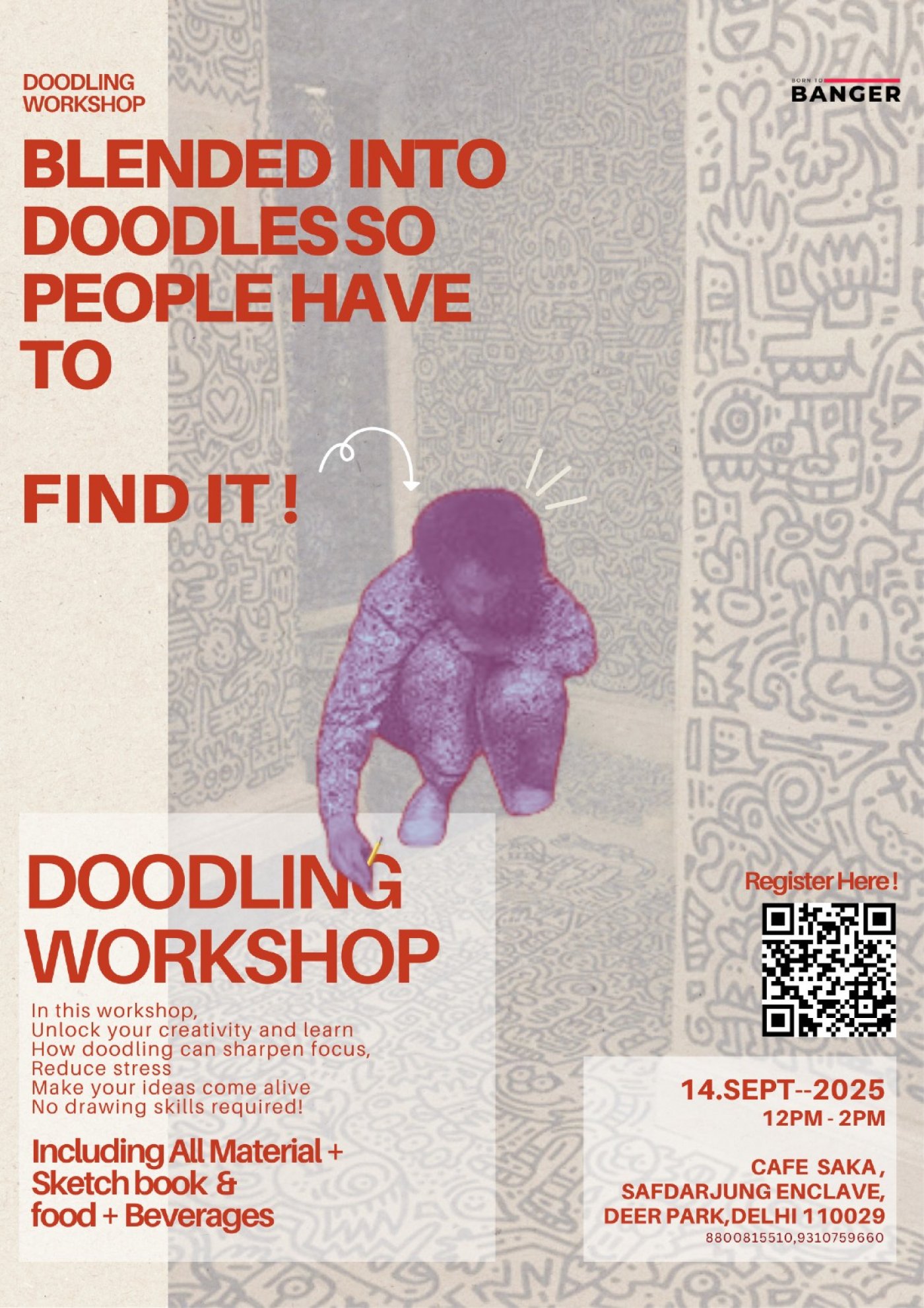 \ud83c\udfa8 Doodling Workshop \u2013 Cafe Saka, Delhi