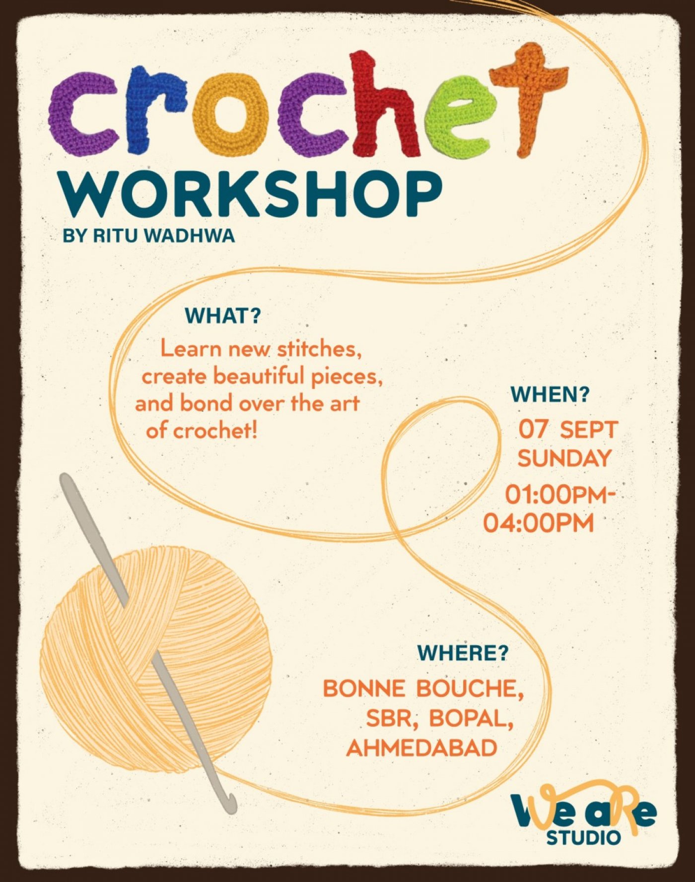 CROCHET WORKSHOP .