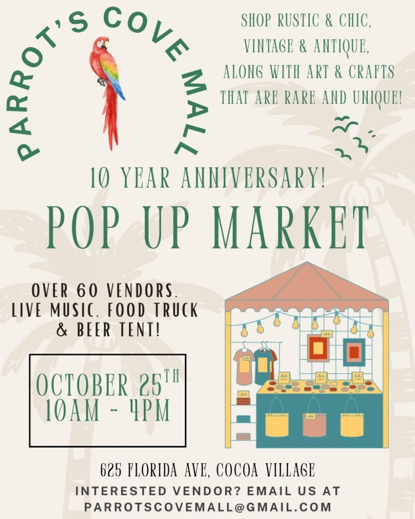 Parrot's Cove Mall 10-Year Anniversary Pop-Up Market!