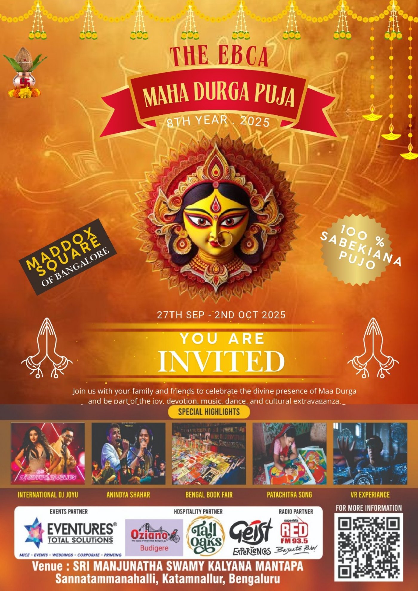 EBCA Durga Puja 2025 \u2013 Celebrate the Biggest Durga Puja in Whitefield, Bengaluru\/ Bangalore