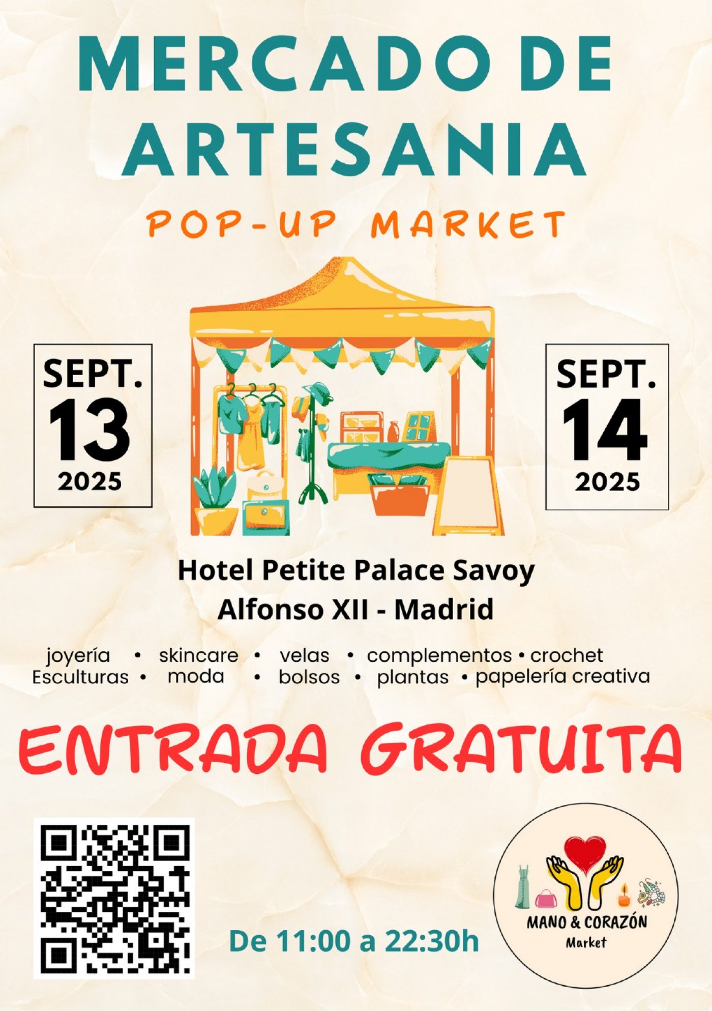 Mano&Coraz\u00f3n \u2013 Mercado artesanal ENTRADA GRATUITA
