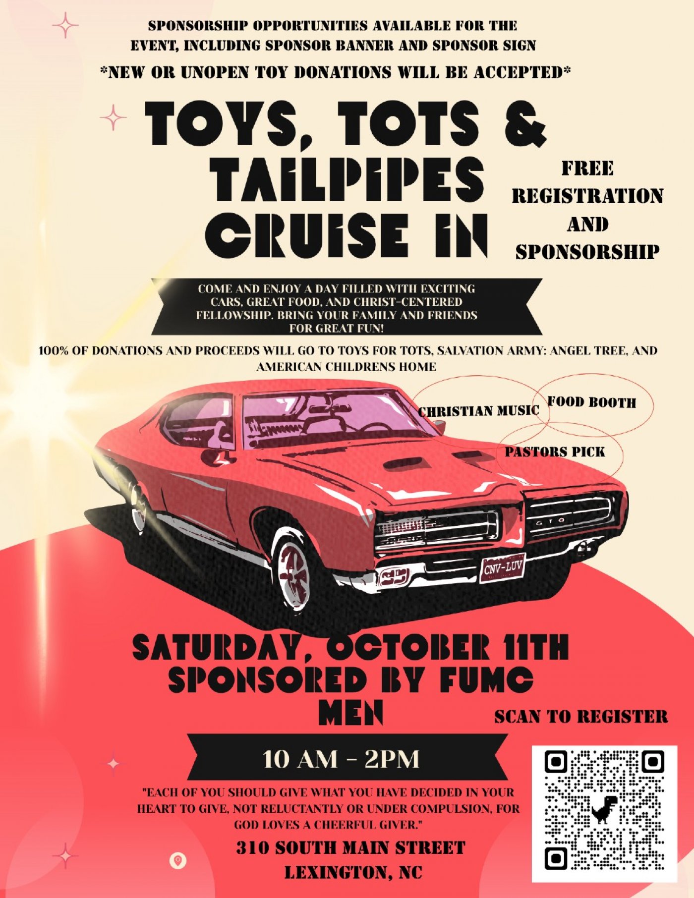 Toys, Tots and Tailpipes Cruise-In