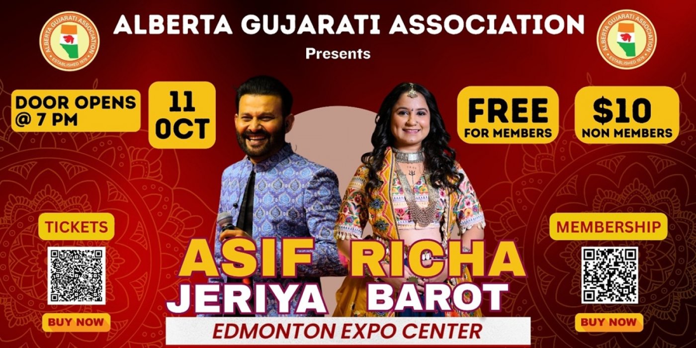 Asif Jeriya and Richa Barot Garba Night with Alberta Gujarati Association