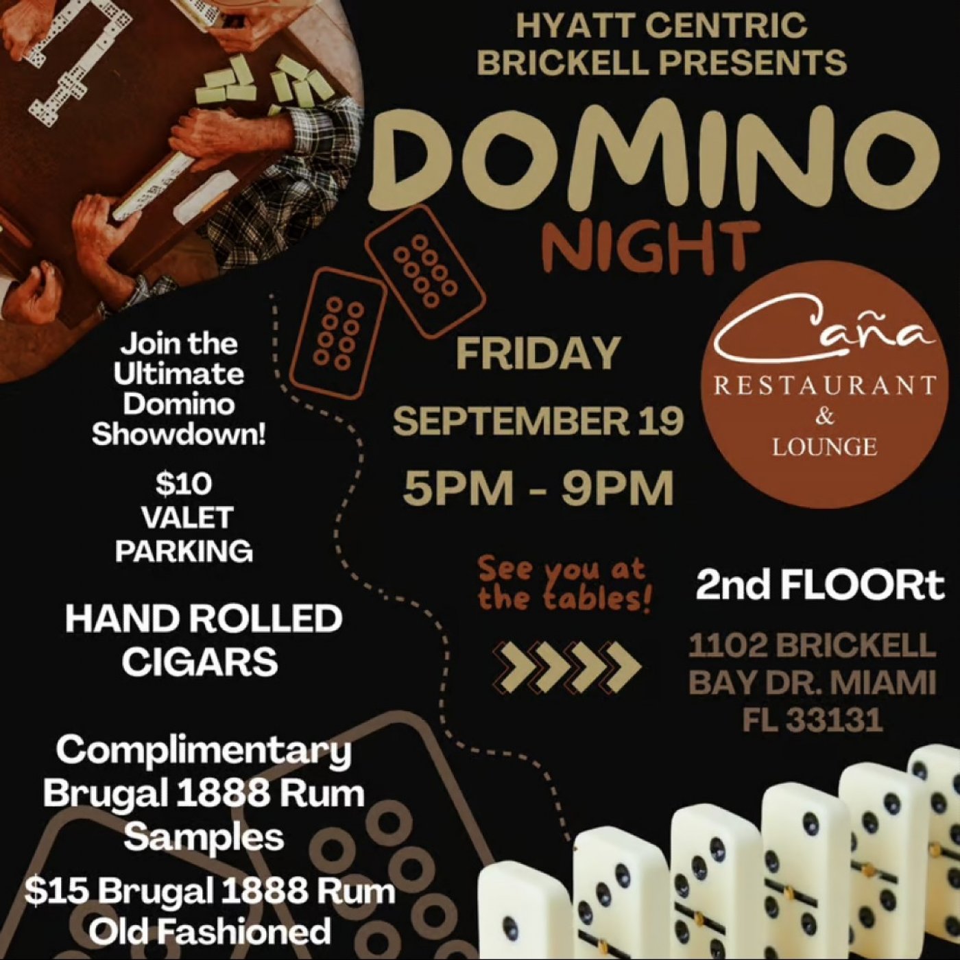Dominoes & Hand-Rolled Cigars: Hispanic Heritage at Ca\u00f1a Lounge & Hyatt Centric Brickell 9\/19