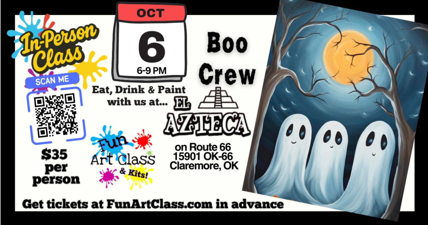 In-Person Fun Art Class \u2013 Boo Crew in Claremore