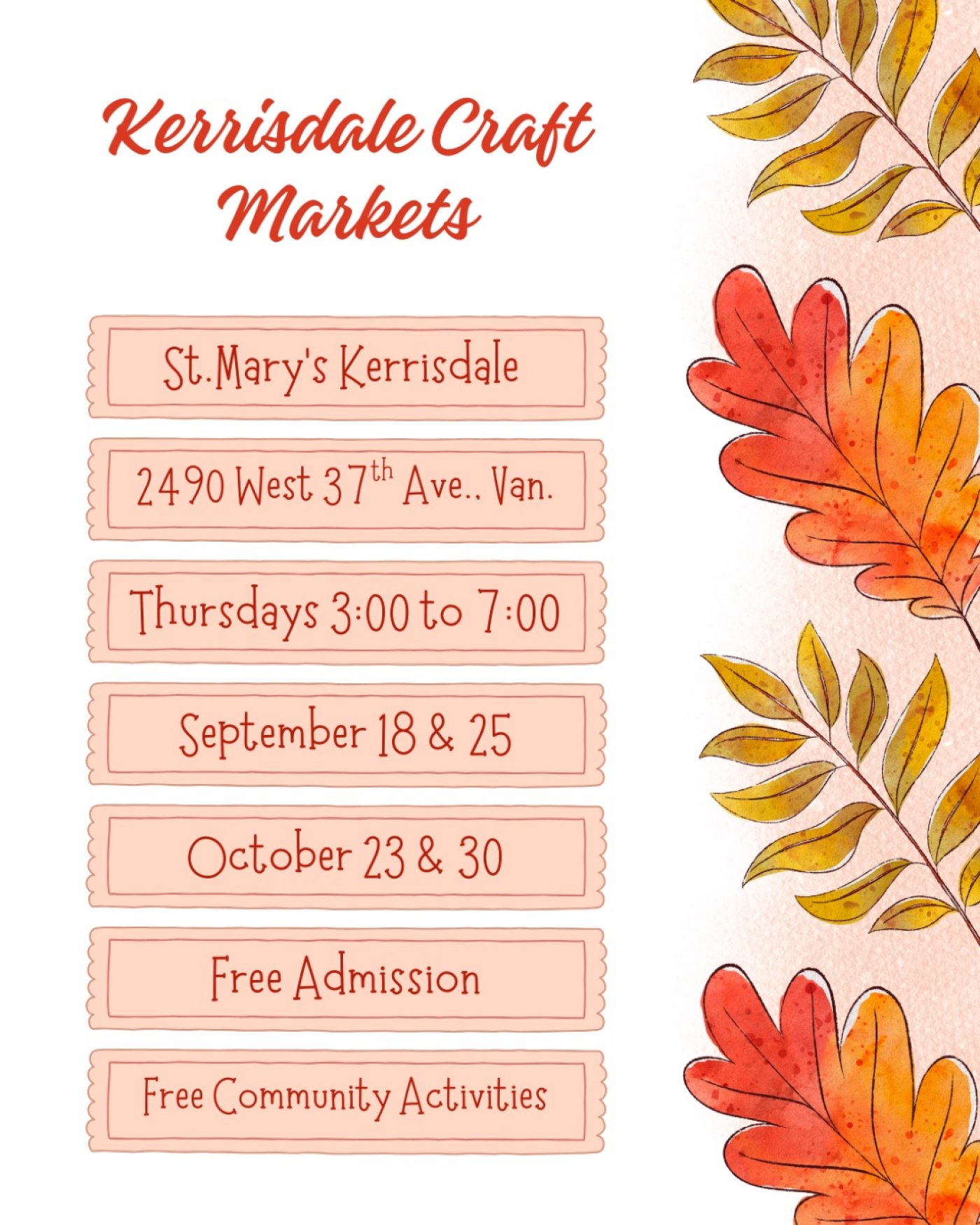 Kerrisdale Craft Markets