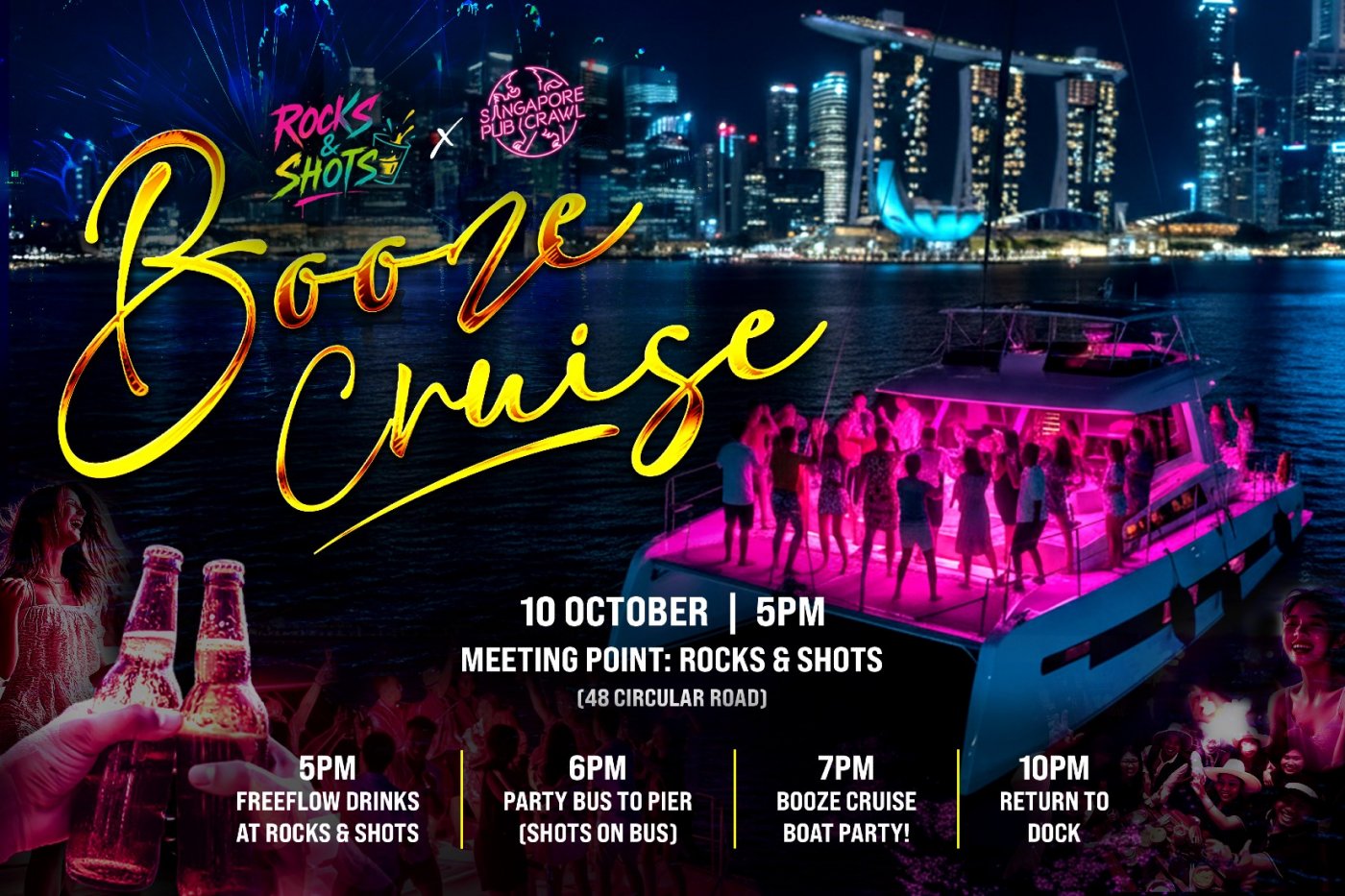 \ud83d\udea2 SG Pub Crawl x Rocks & Shots Booze Cruise \ud83c\udf79