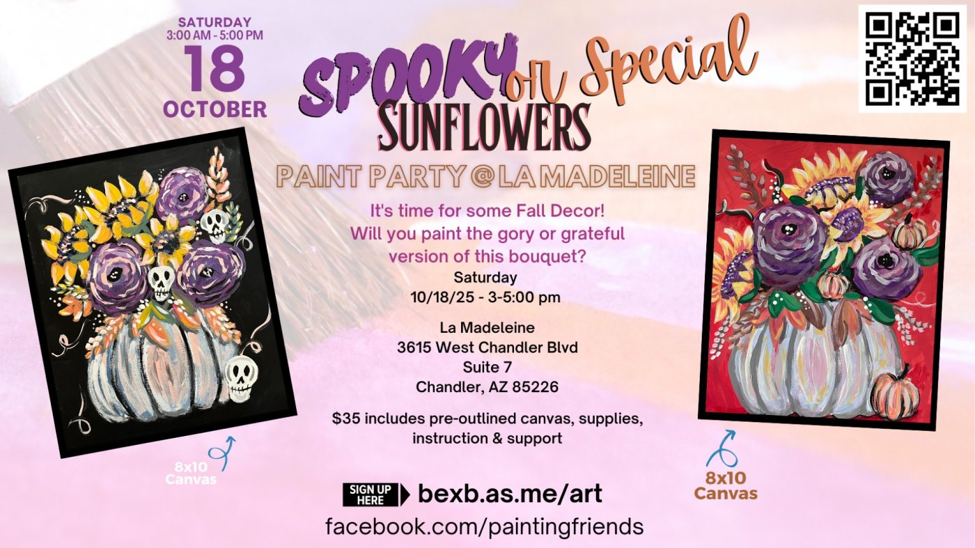 Paint Party: Pumpkin Sunflower Bouquet (spooky or special)