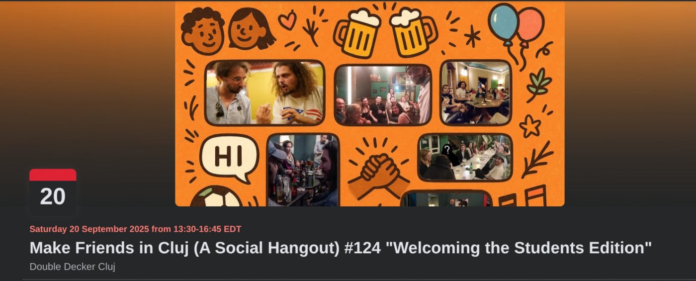 Make Friends in Cluj (InternationalSocial Hangout) #125