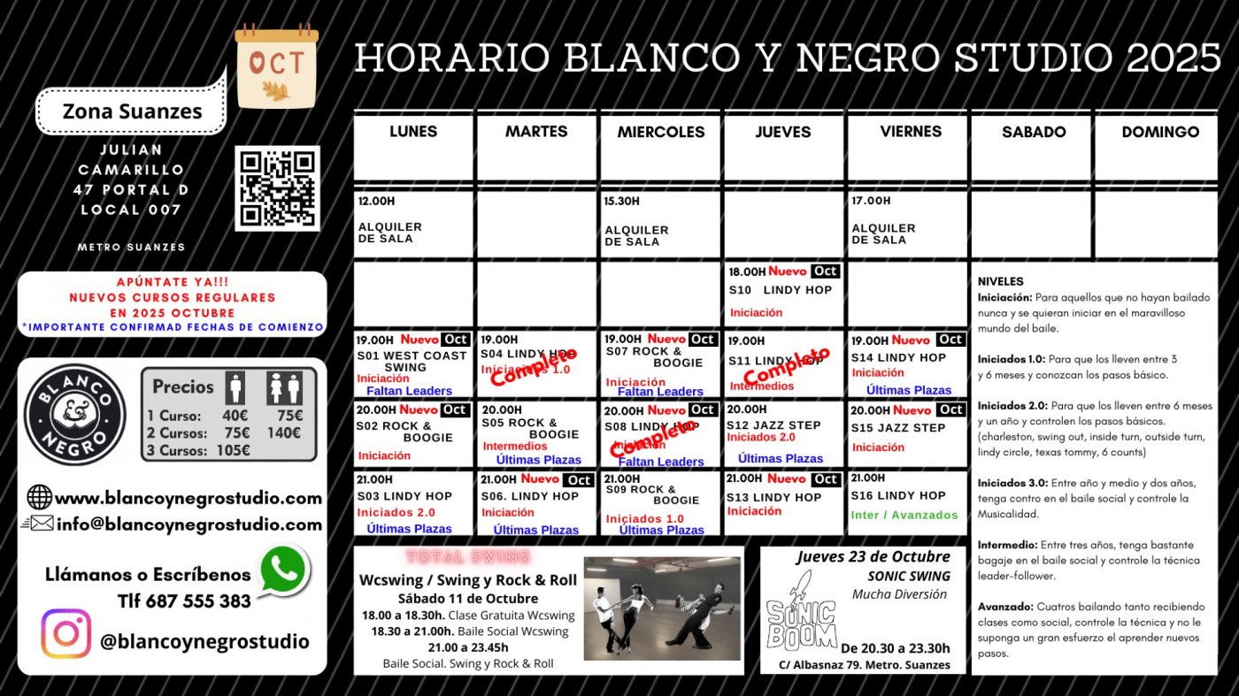 Clases Regulares de Swing, Rock & Roll, Jazz Step y West Coast Swing en Madrid
