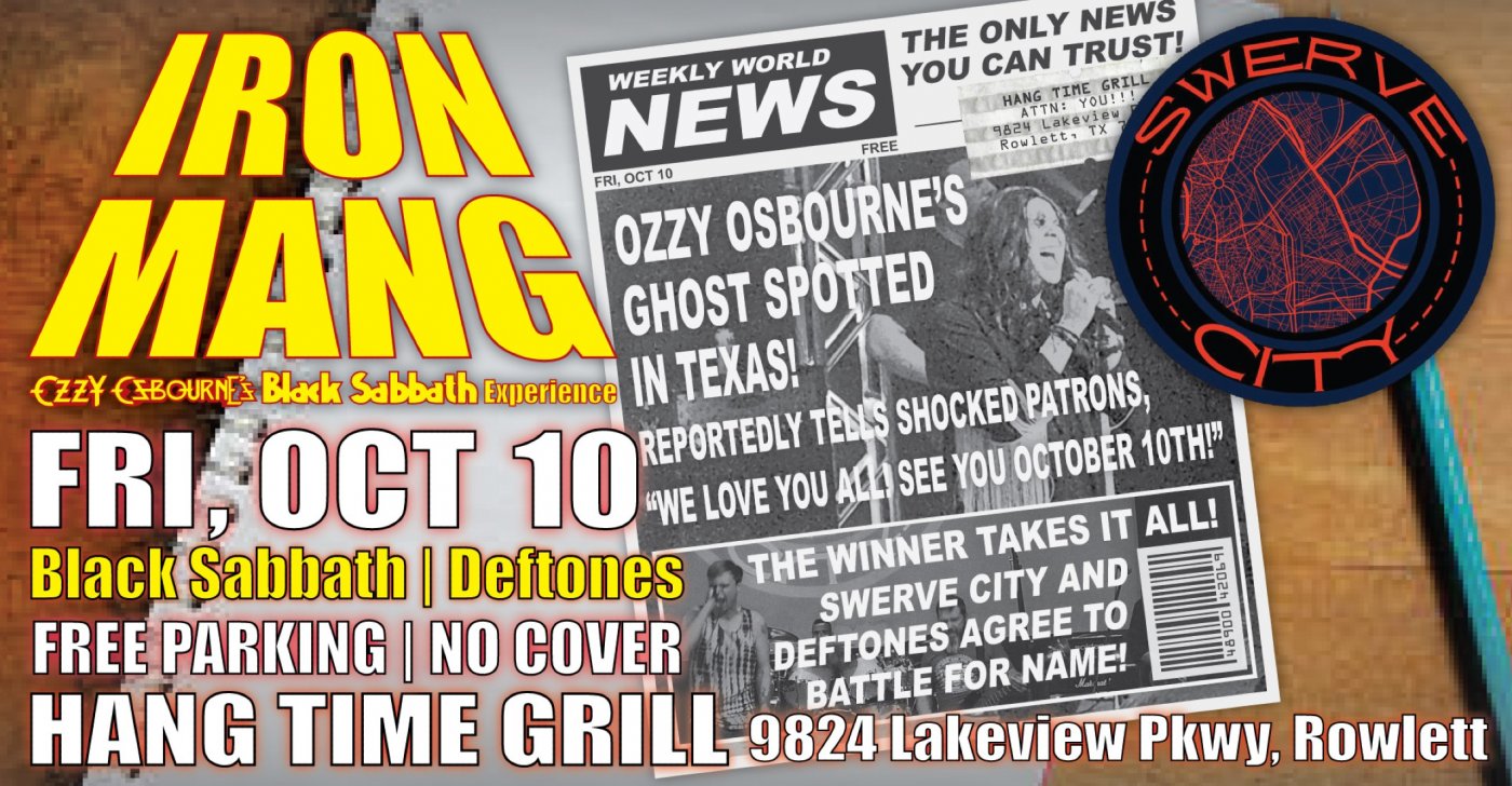 FRI 10\/10: BLACK SABBATH and DEFTONES tributes at Hang Time Grill in Rowlett
