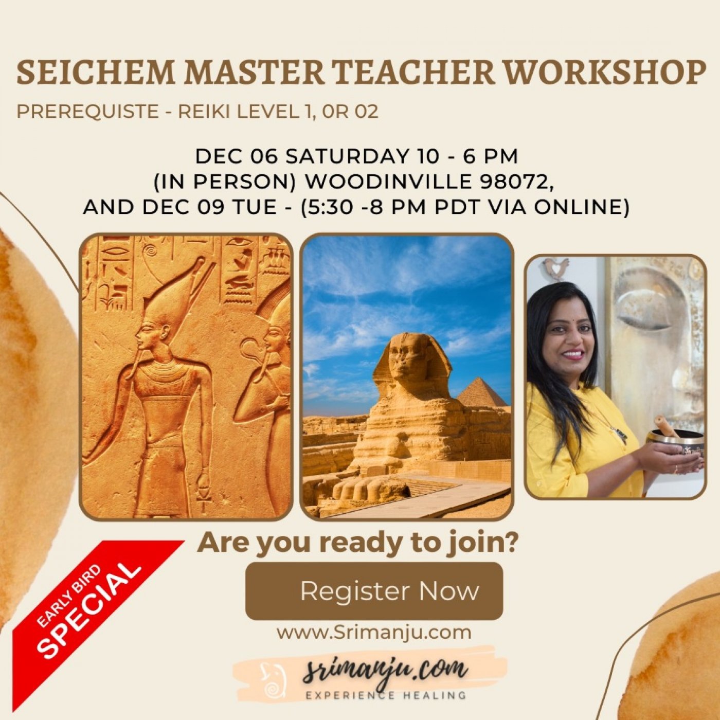[NEW WORKSHOP] Seichem Reiki Master Teacher (levels 1, 2, and 3)