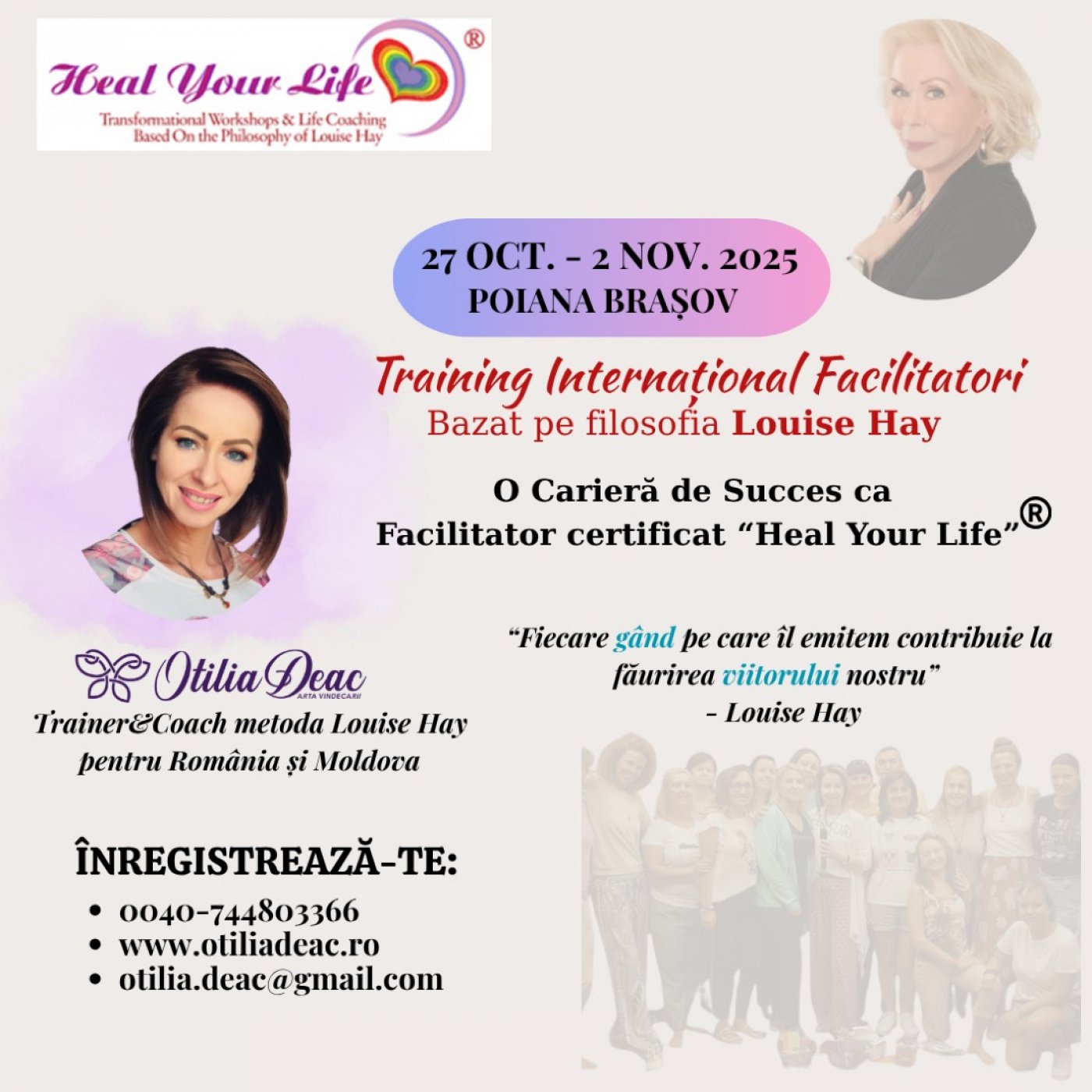 Formare Facilitatori \u00een metoda LOUISE HAY
