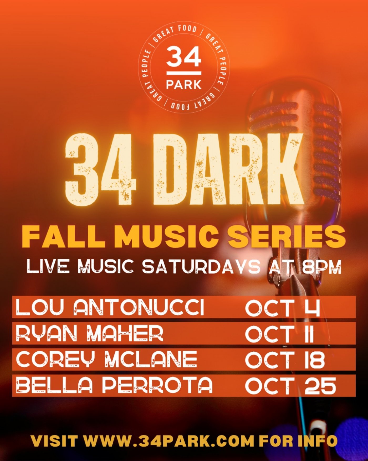 34 DARK Fall Music Series \u2013 October 25