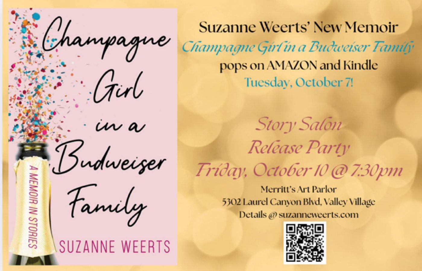 Story Salon - \u201cChampagne Girl In A Budweiser Family\u201d by Suzanne Weerts Book Signing