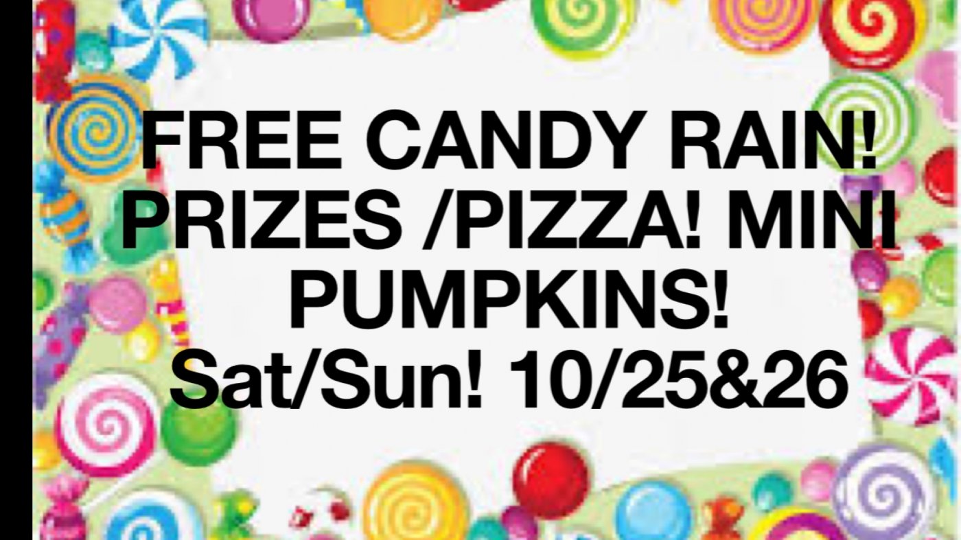 FREE CANDY RAIN!  PIZZA! MINI PUMPKINS! PRIZES! DOWNTOWN!