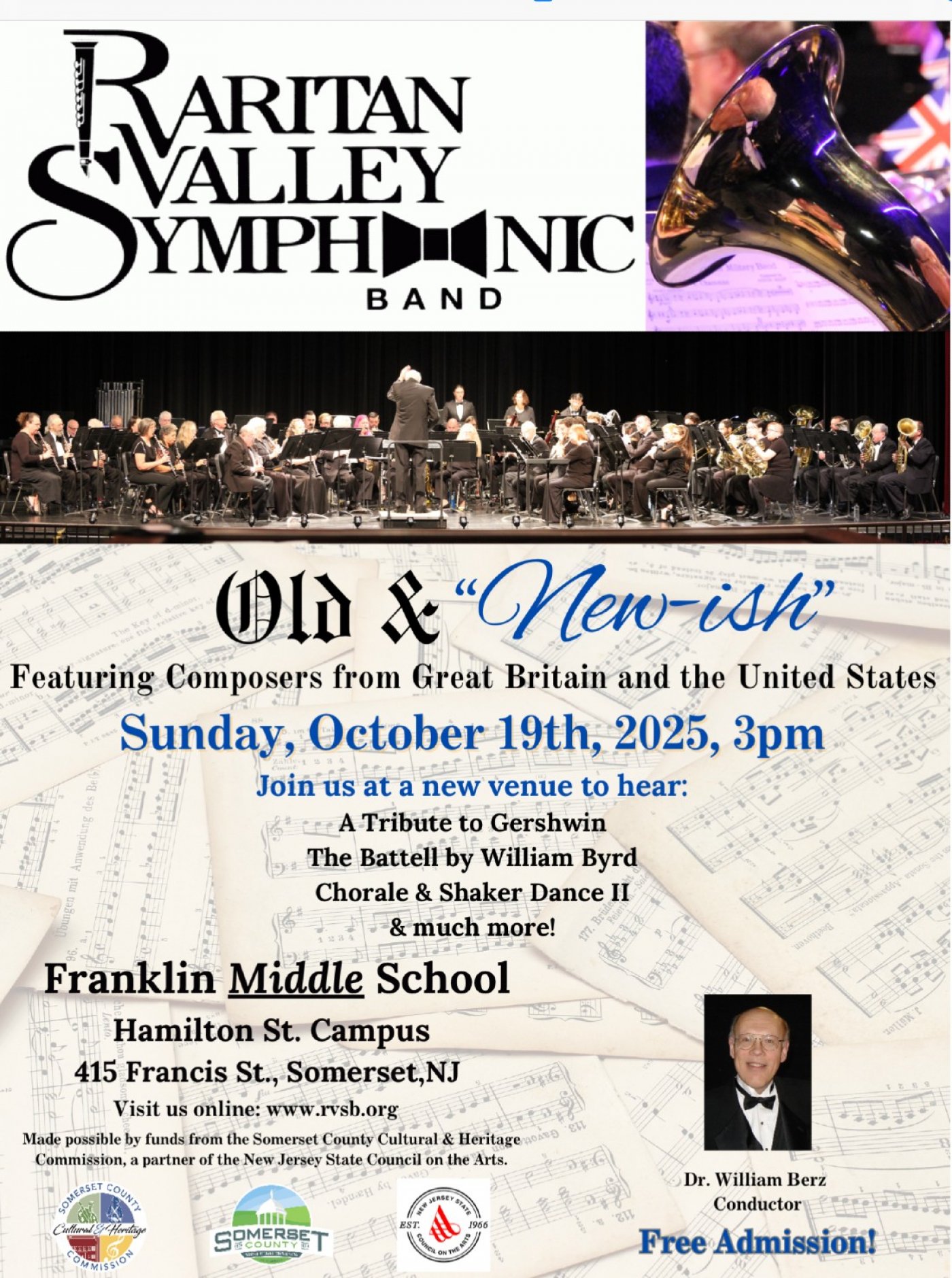 Raritan Valley Symphonic Band Returns to Franklin for Fall Concert \u201cOld & New-ish\u201d