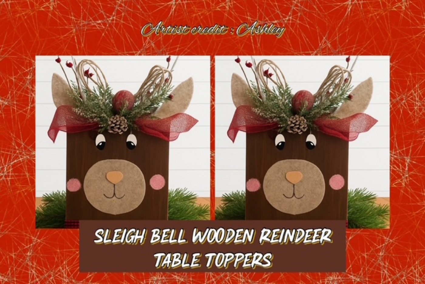 Crafting Class: Wine Glass Painting - Sleigh Bell Reindeer - Wooden Table Toppers (Set of 2)
