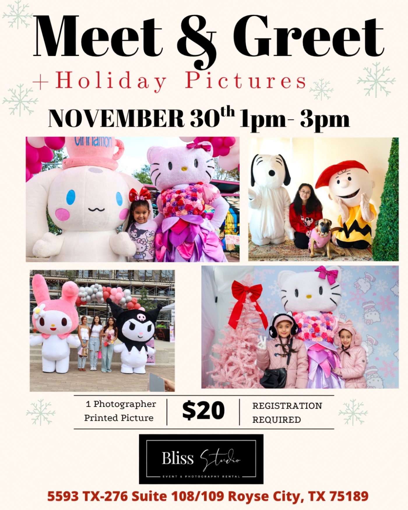 HOLIDAY PICTURES WITH YOUR FAVORITE CHARACTERS