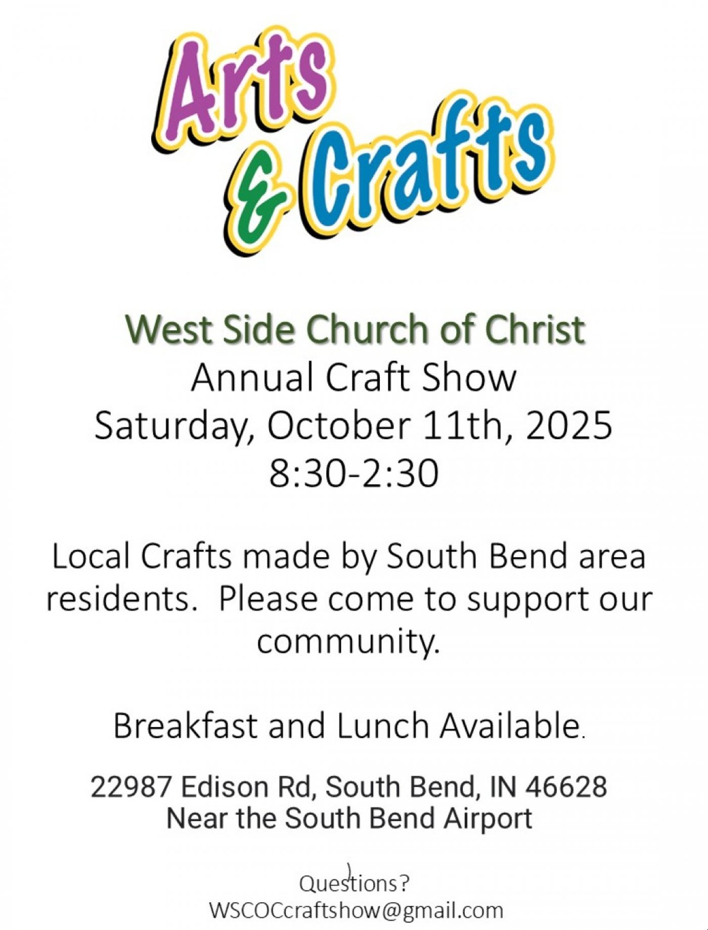 Annual Craft Show near South Bend Airport