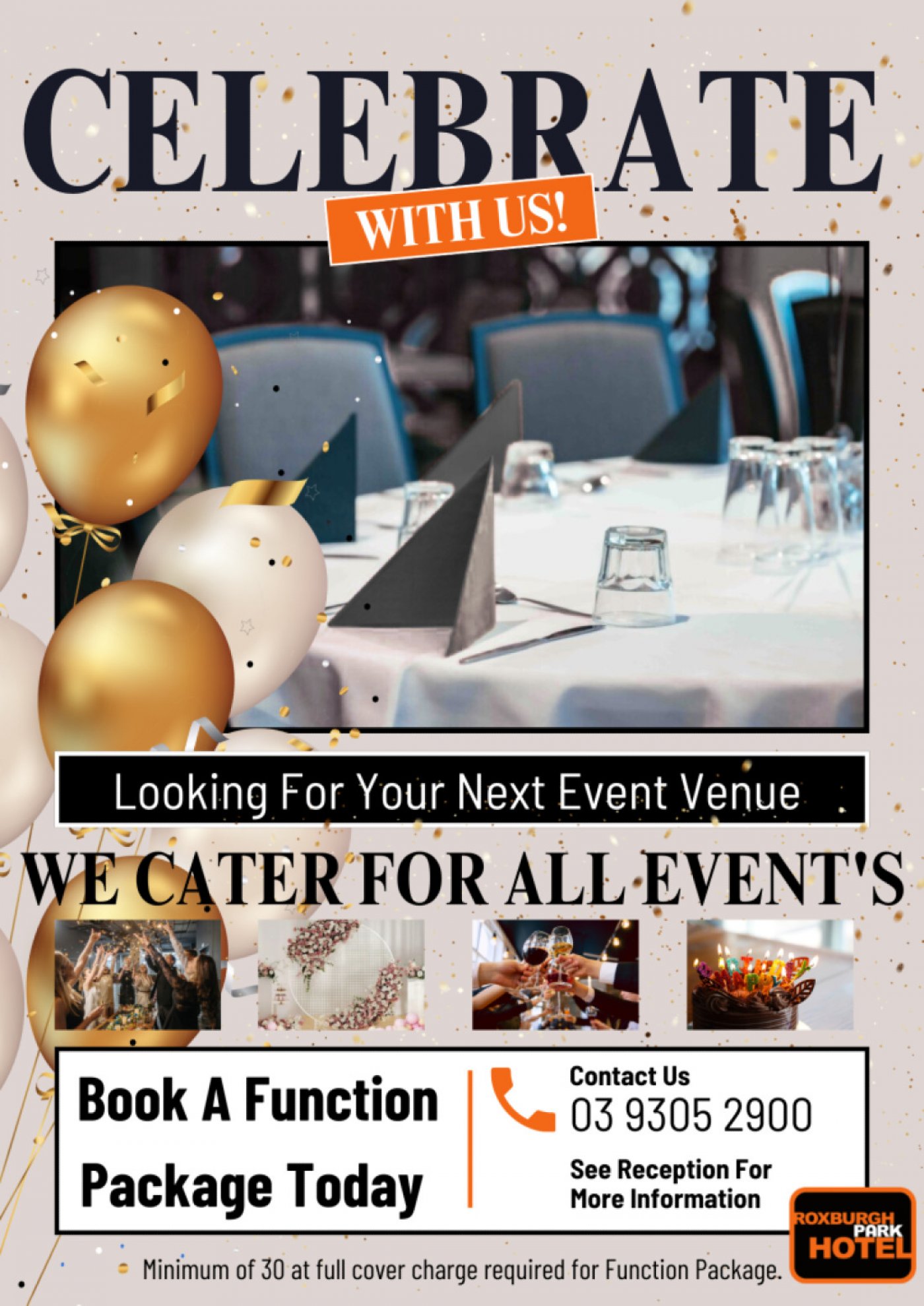 Bistro Function 2025 - Celebrate with Roxburgh Park Hotel