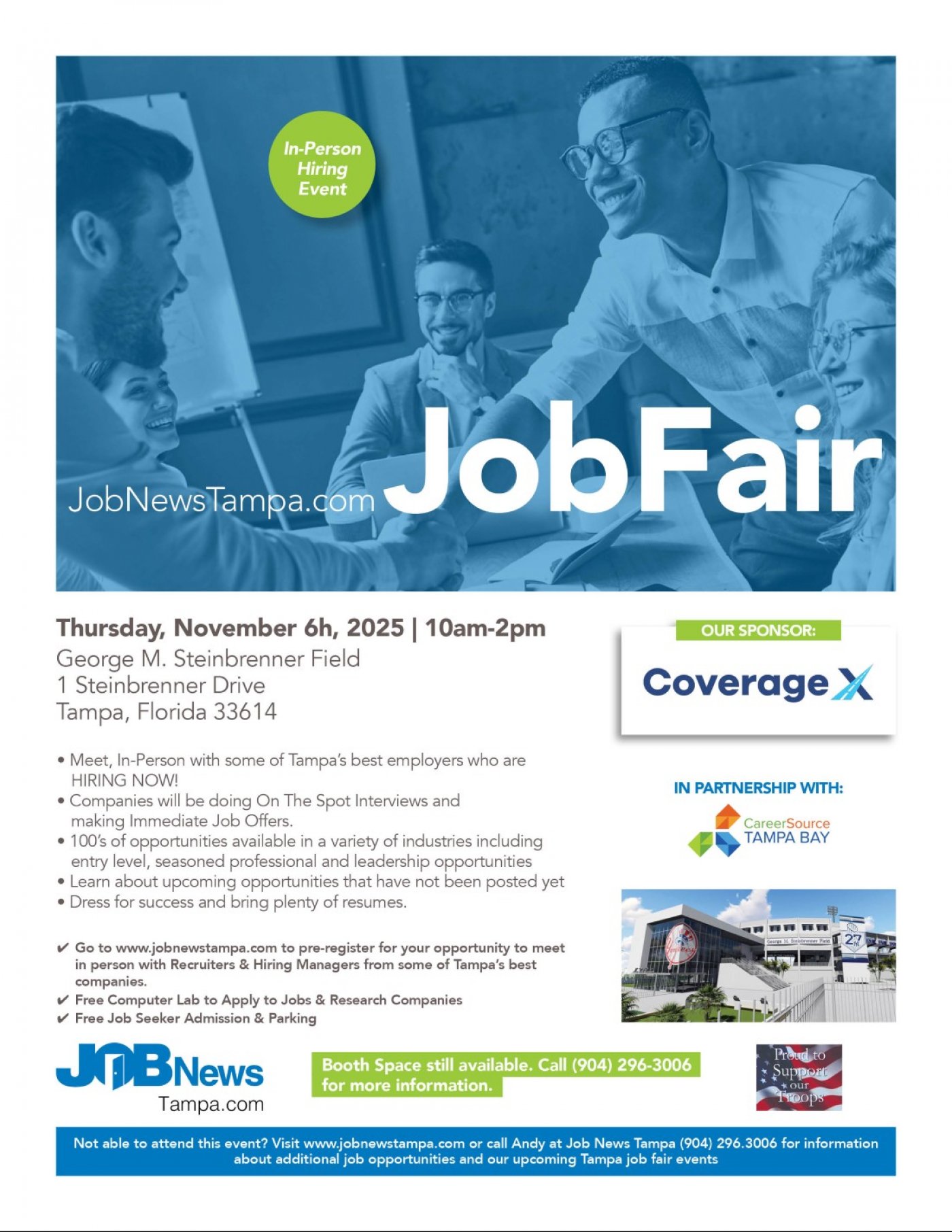 TAMPA JOB FAIR - ** Local Companies Hiring for 100's of JOBS **