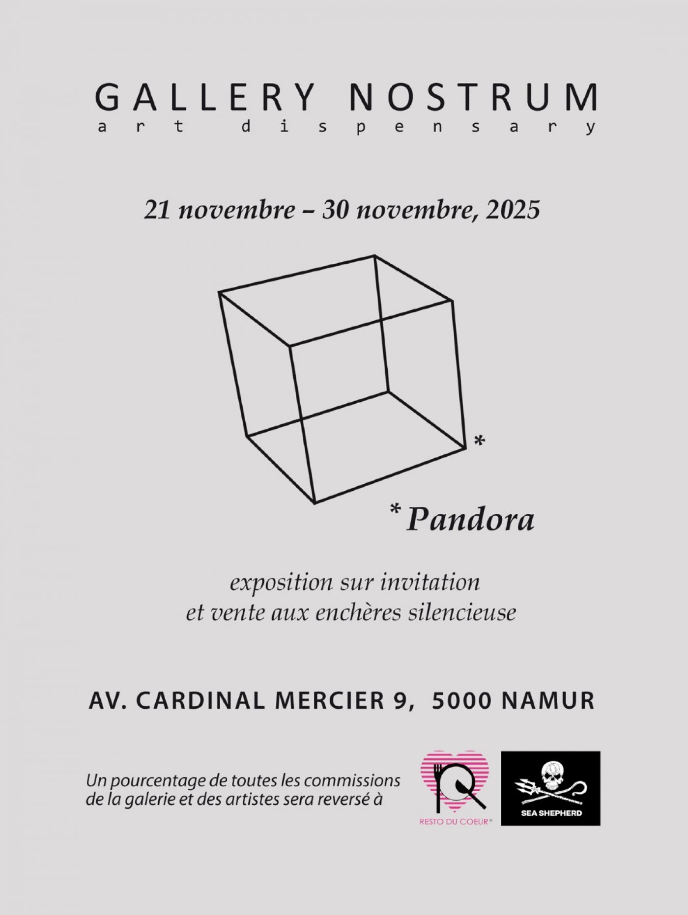 VERNISSAGE. Pandora \u2013 Exposition et vente aux ench\u00e8res silencieuse