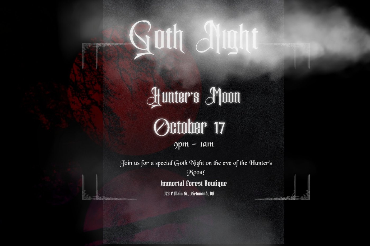 Monthly Goth Night - Hunter's Moon October 17th