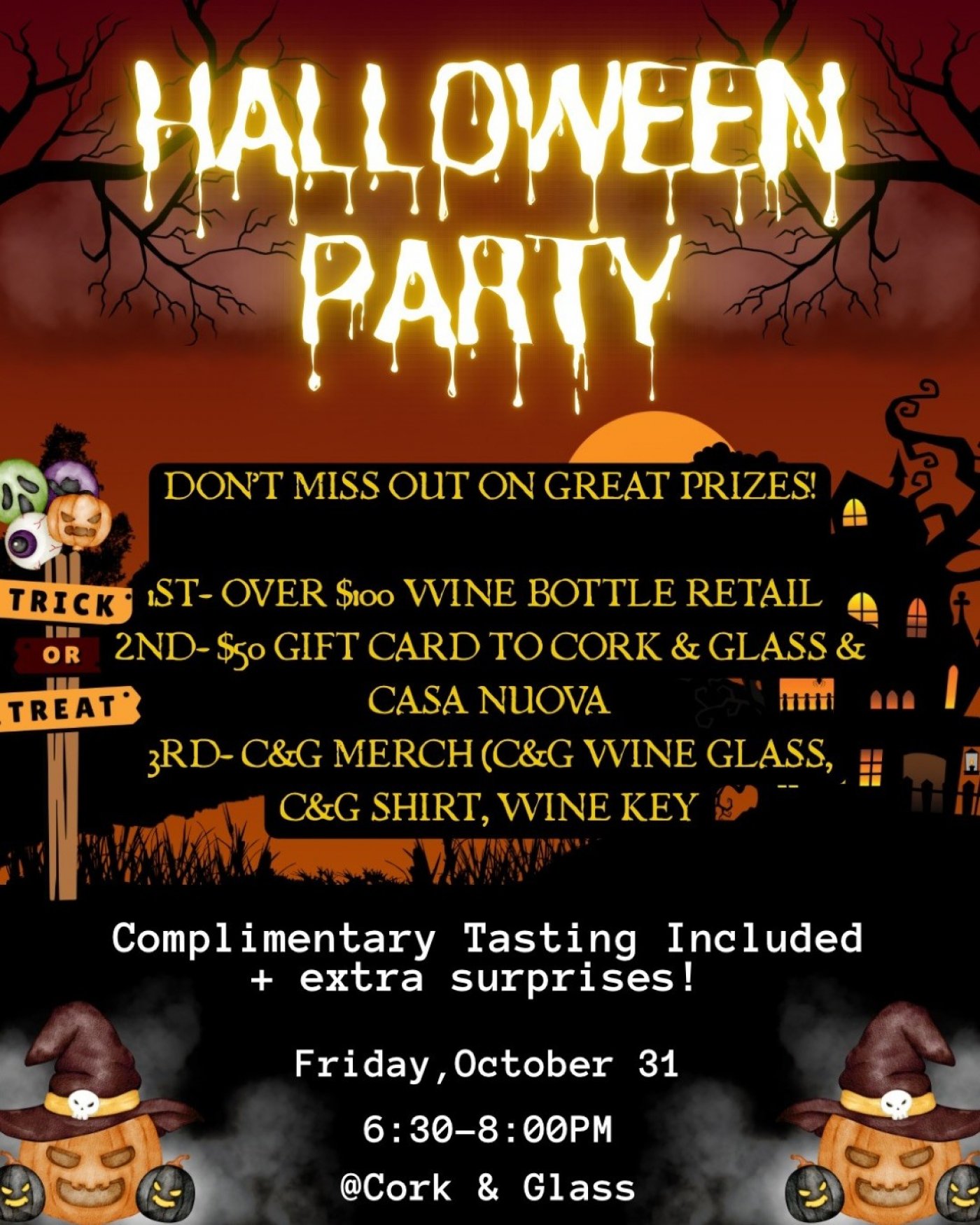 Halloween Party at Cork & Glass!
