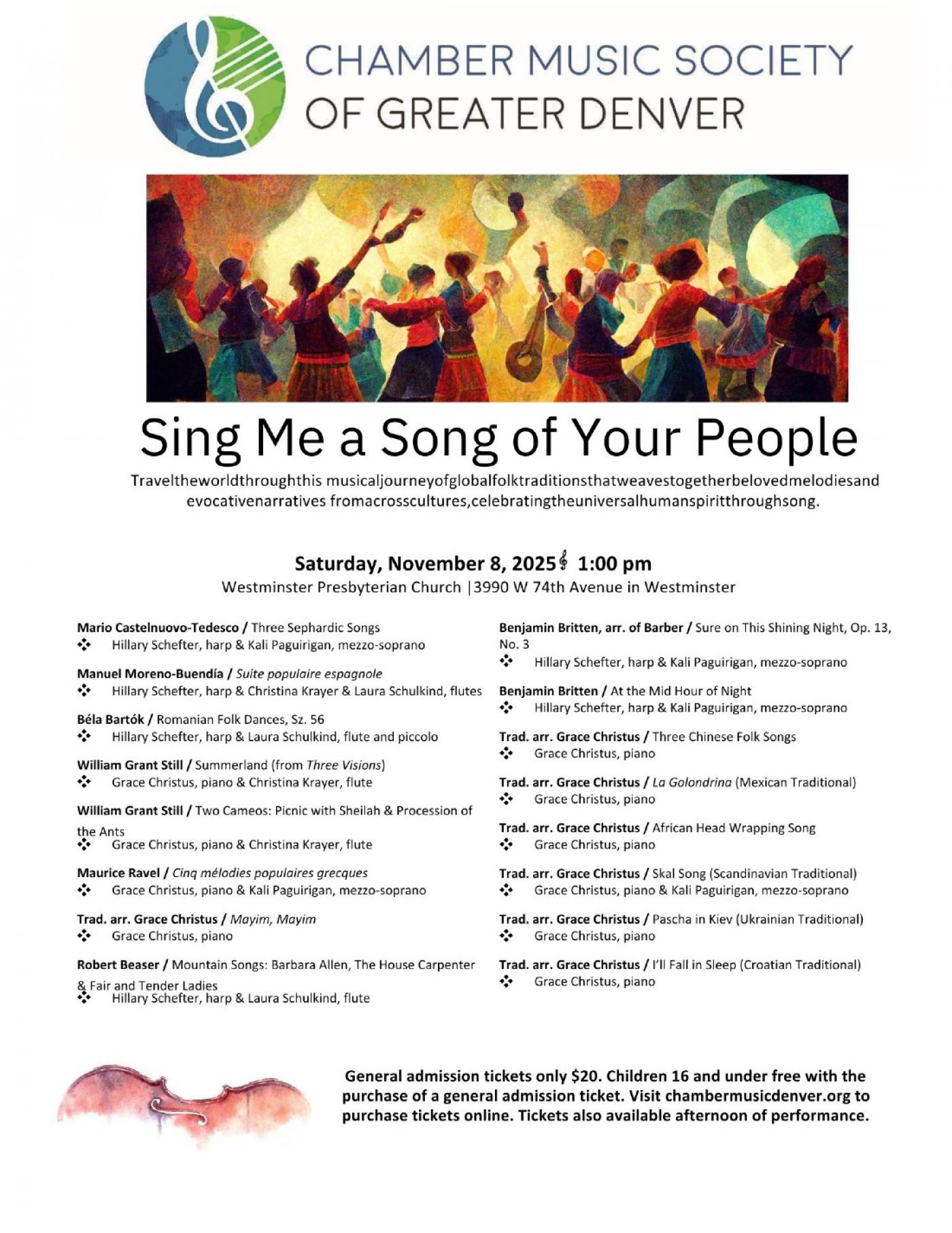 Sing Me a Song of Your People Chamber Music Society of Greater Denver