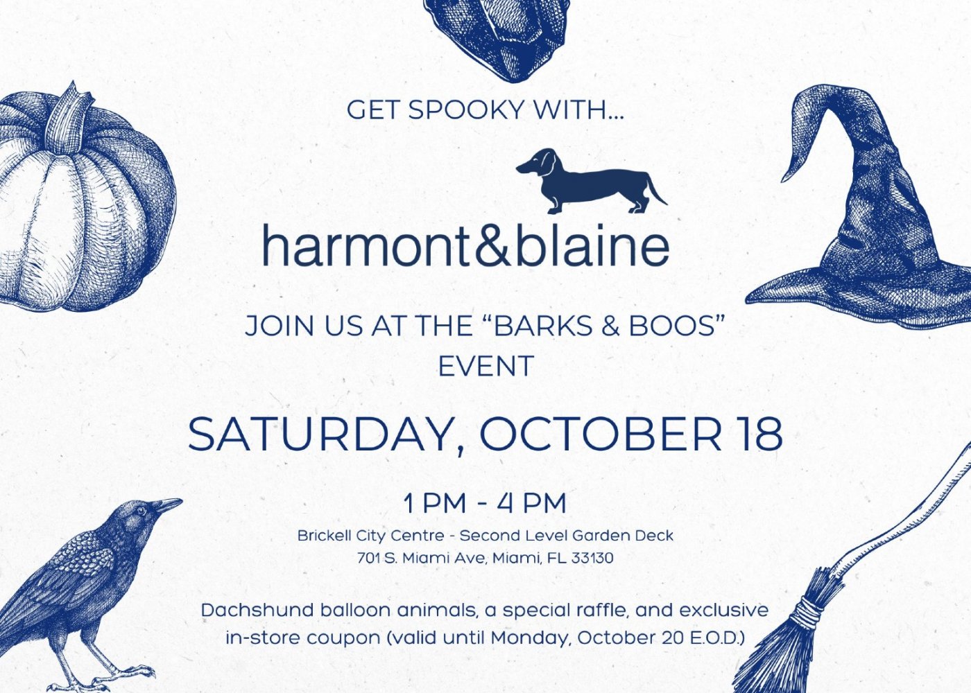 Get Spooky in Style at Harmont & Blaine\u2019s \u201cBarks & Boos\u201d Halloween Celebration!